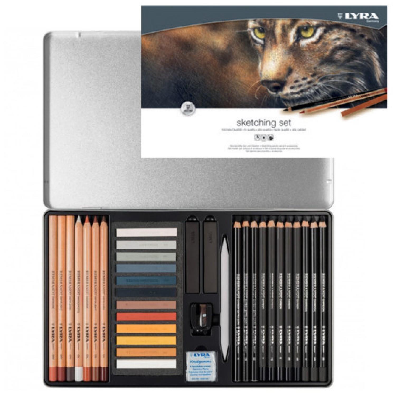 LyraLyra Rembrandt Metal Kutu Sketching Eskiz Çizim Seti 35 Parça (L2051350) (FLA1)