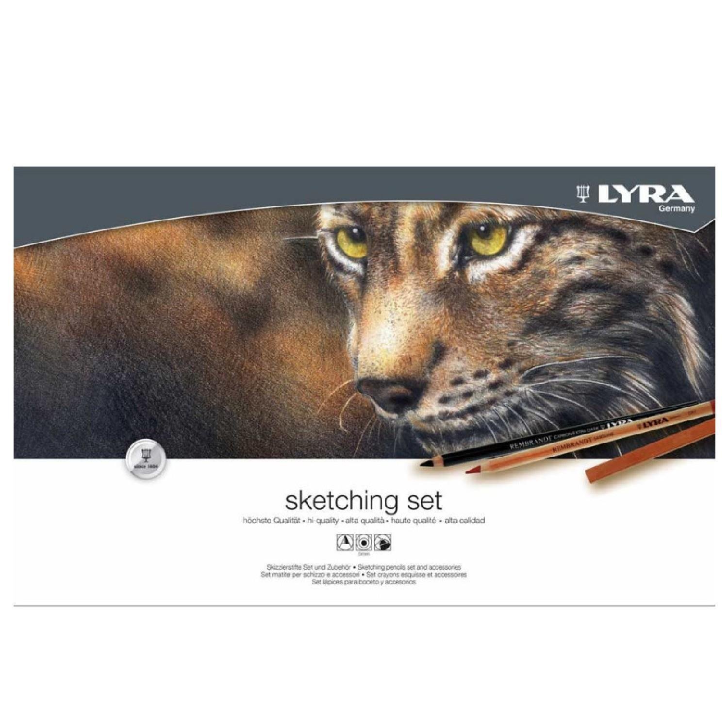 LyraLyra Rembrandt Metal Kutu Sketching Eskiz Çizim Seti 35 Parça (L2051350) (FLA1)