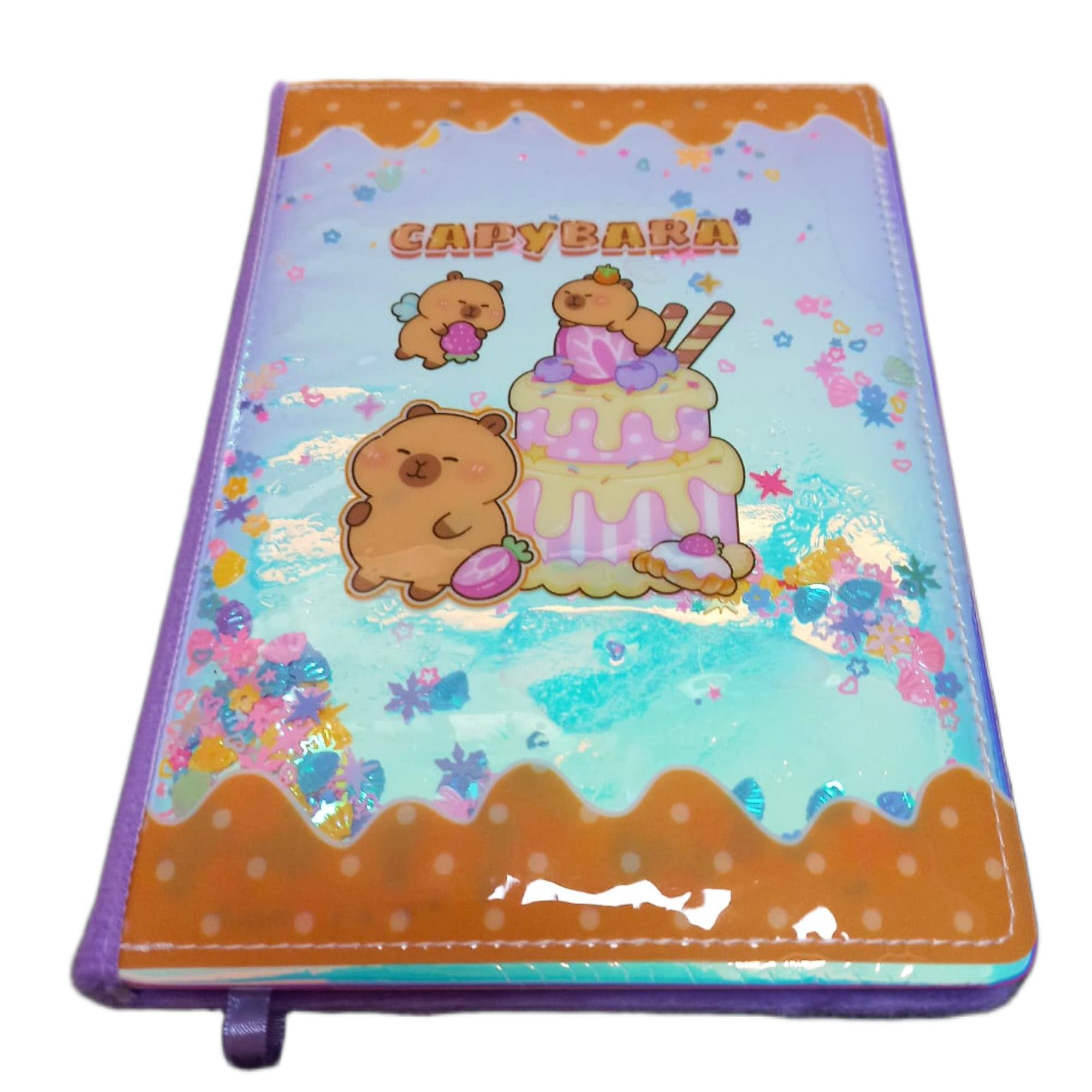 MİKROMikro Capybara Sert Kapak Kadife Arka  Hatıra Ve Not Defteri Günlük A5 Çizgili 80 Yaprak (GN646