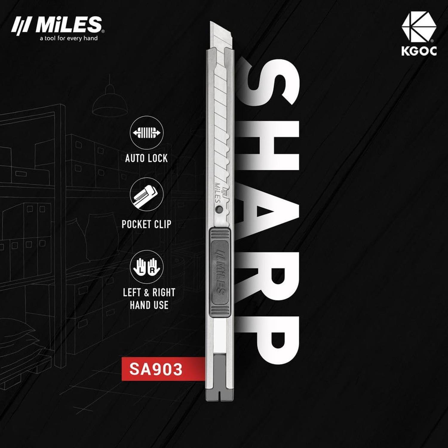MilesMiles Dar Maket Bıçağı 9 mm Full Metal Otomatik Kilit SA903