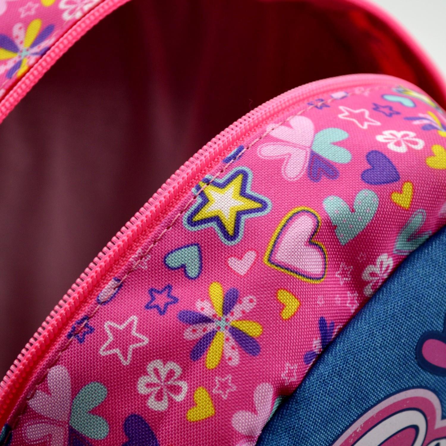 MuggleMuggle 2 Bölmeli Be Happy Anaokulu Çantası Pembe MU-7488