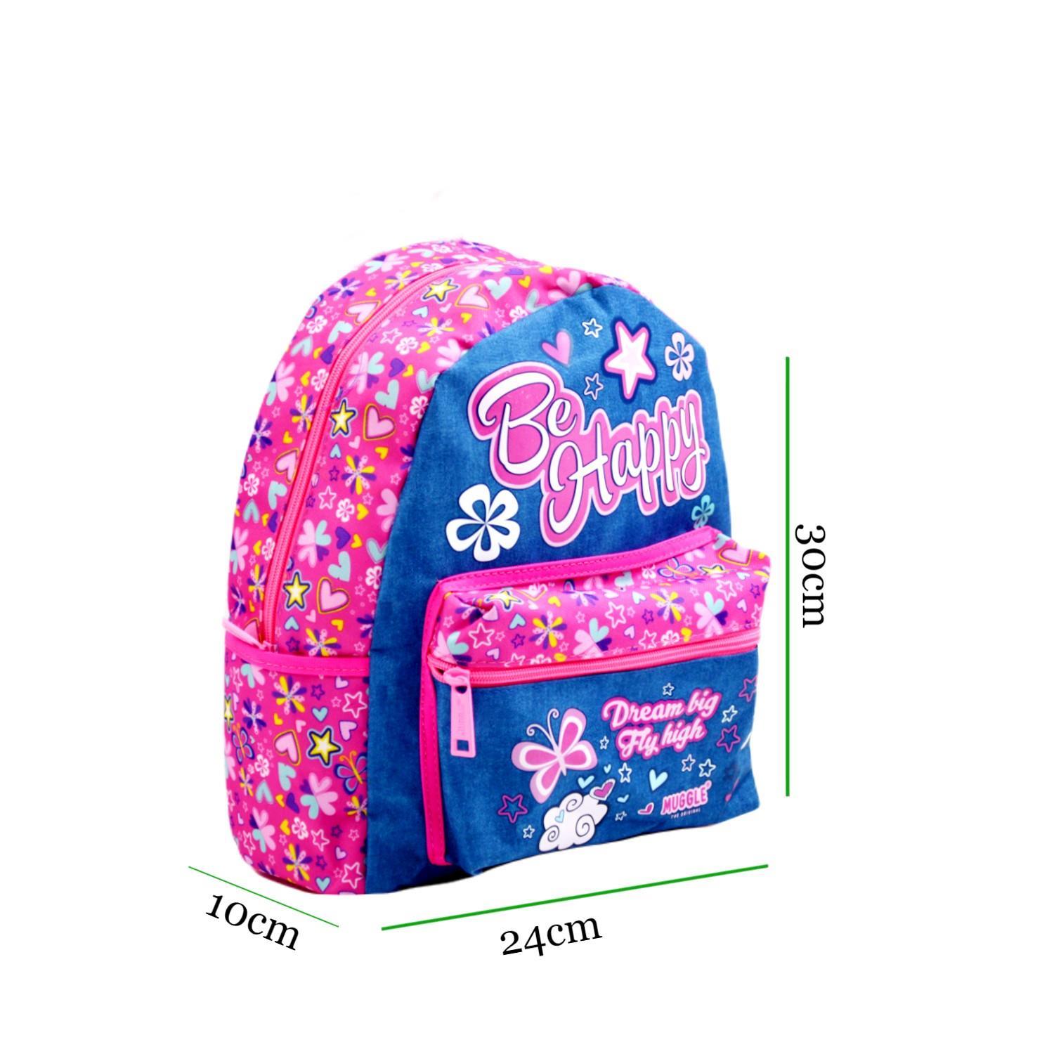 MuggleMuggle 2 Bölmeli Be Happy Anaokulu Çantası Pembe MU-7488