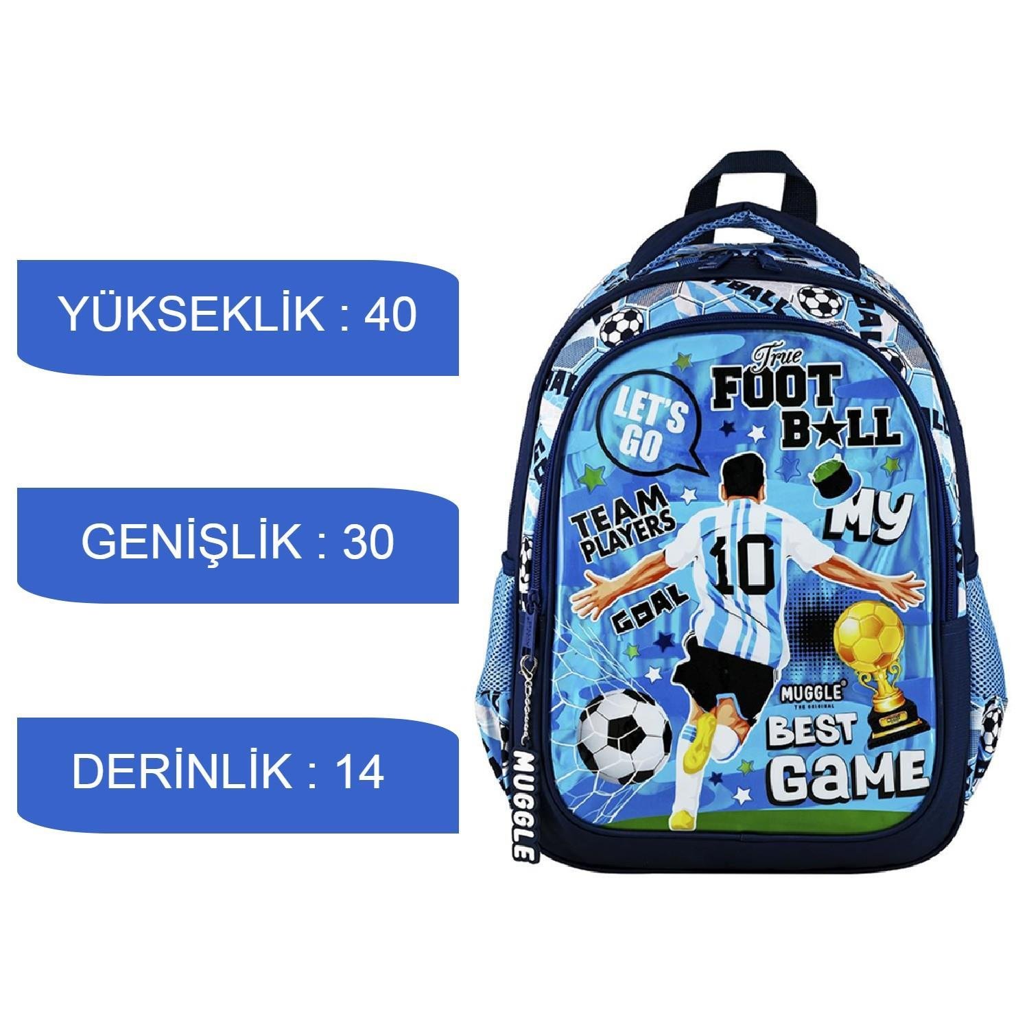 MuggleMuggle 2 Bölmeli Best Game Okul Sırt Çantası MU-9112