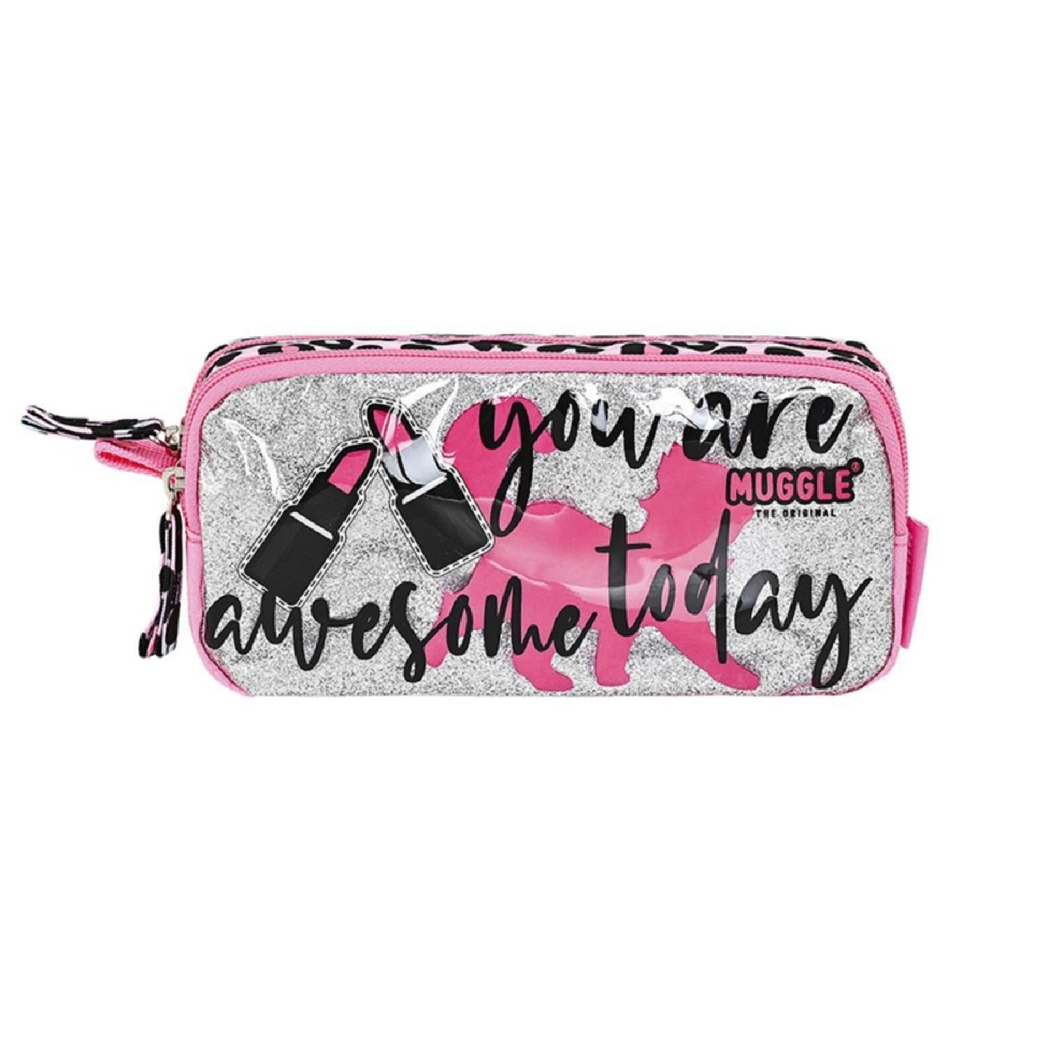 MuggleMuggle 2 Bölmeli Fashion Totally Kalemlik Pembe (MU-9075)