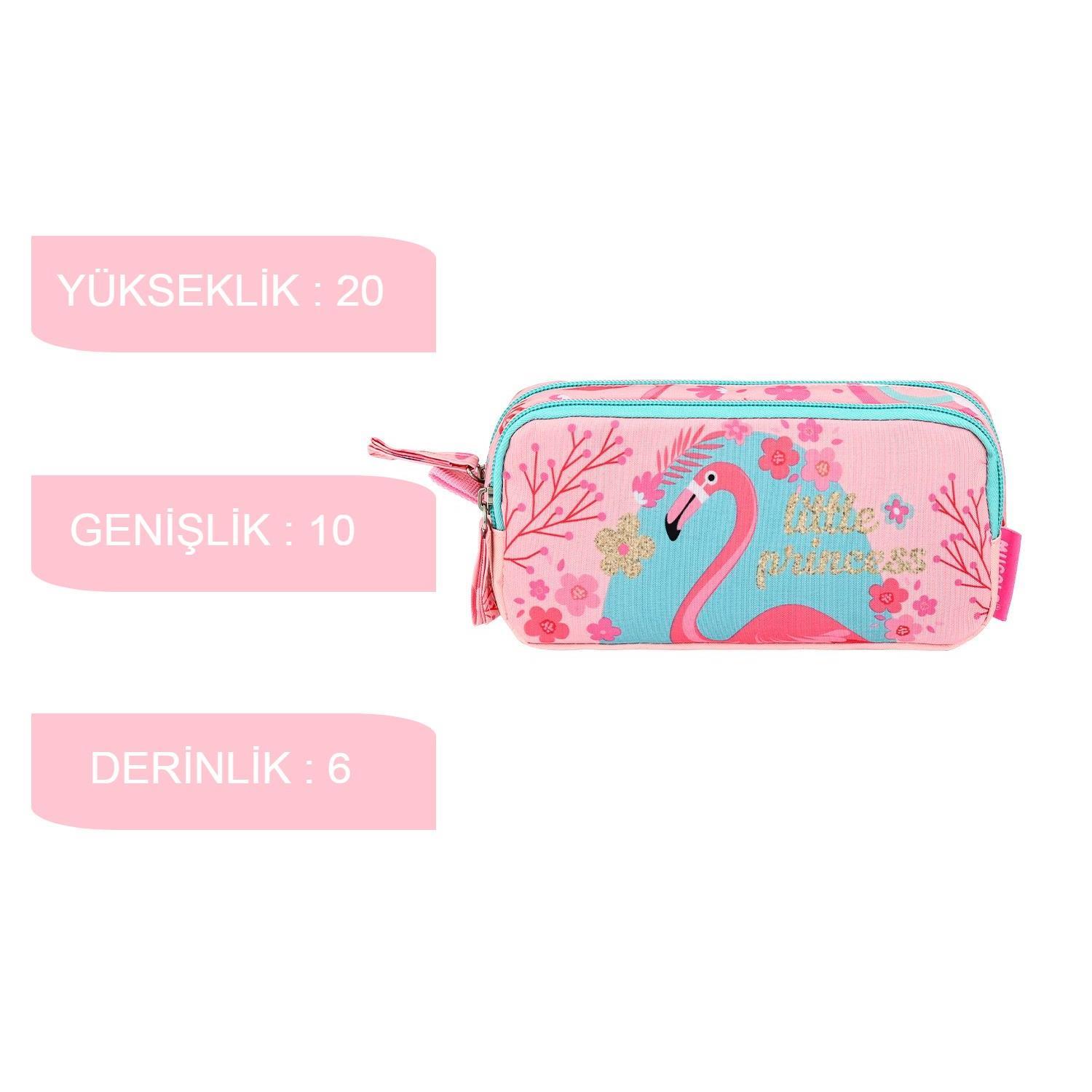 MuggleMuggle 2 Bölmeli Flamingo Kalemlik MU-9086