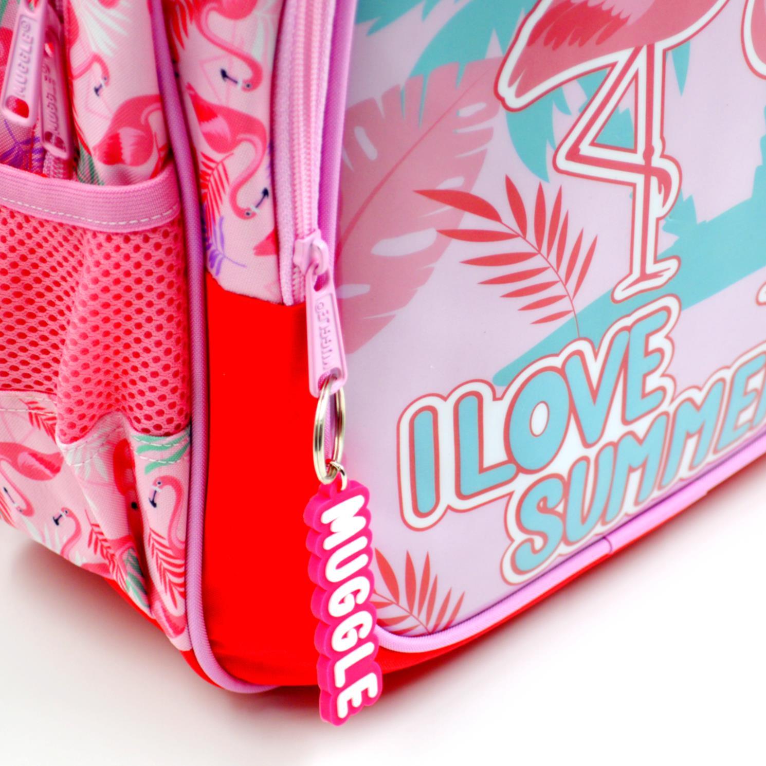 MuggleMuggle 2 Bölmeli Flamingo Pembe Okul Sırt Çantası (MU-7211)