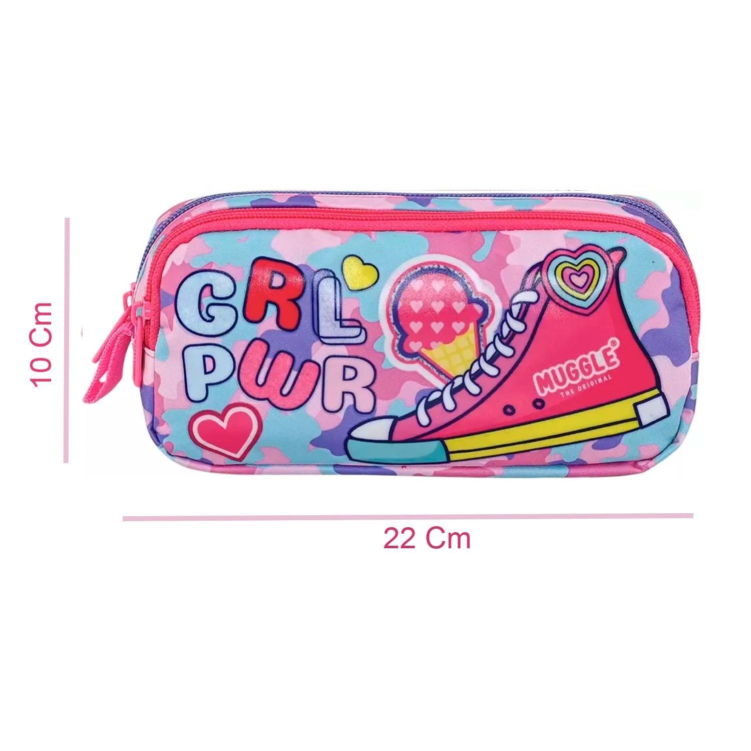 MuggleMuggle 2 Bölmeli Girl Power Kalemlik Pembe (MU-9016)