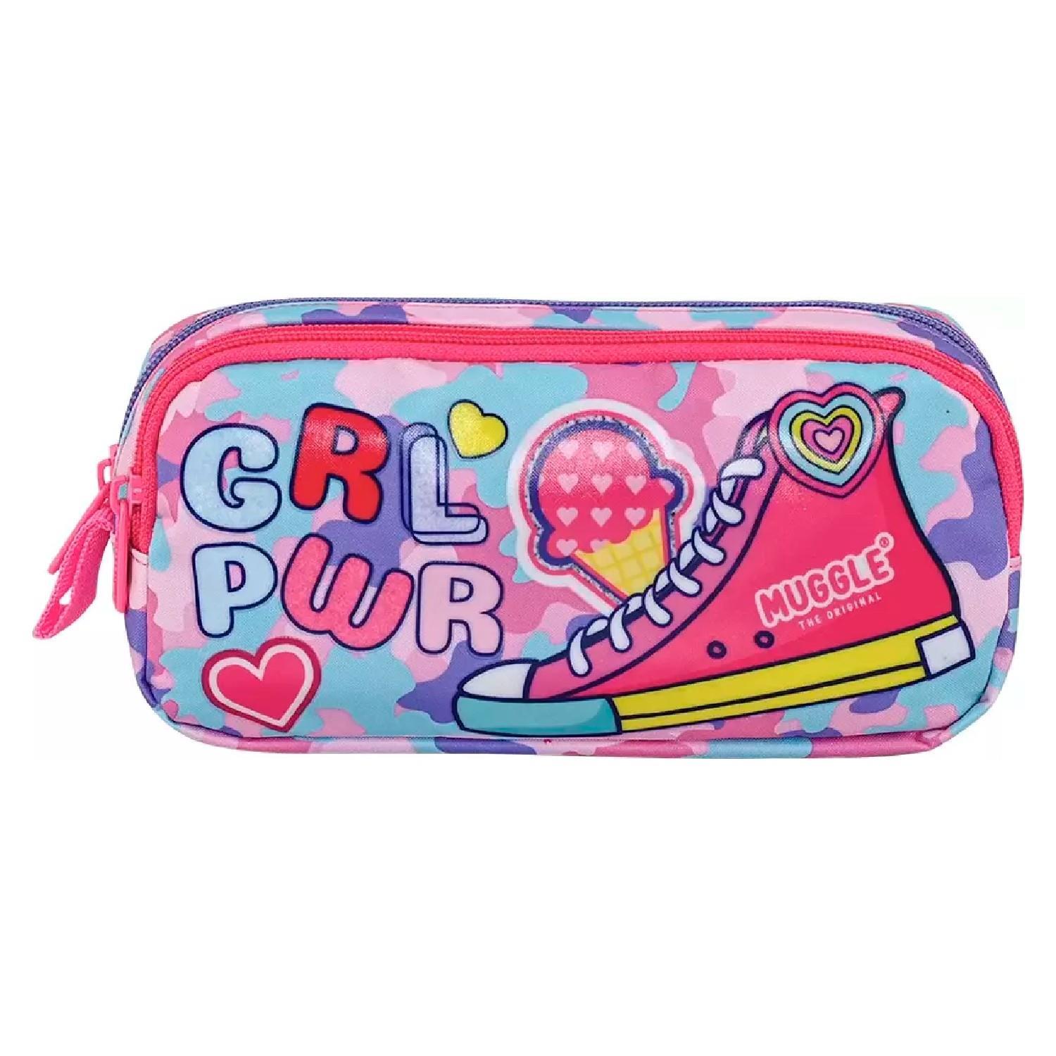 MuggleMuggle 2 Bölmeli Girl Power Kalemlik Pembe (MU-9016)