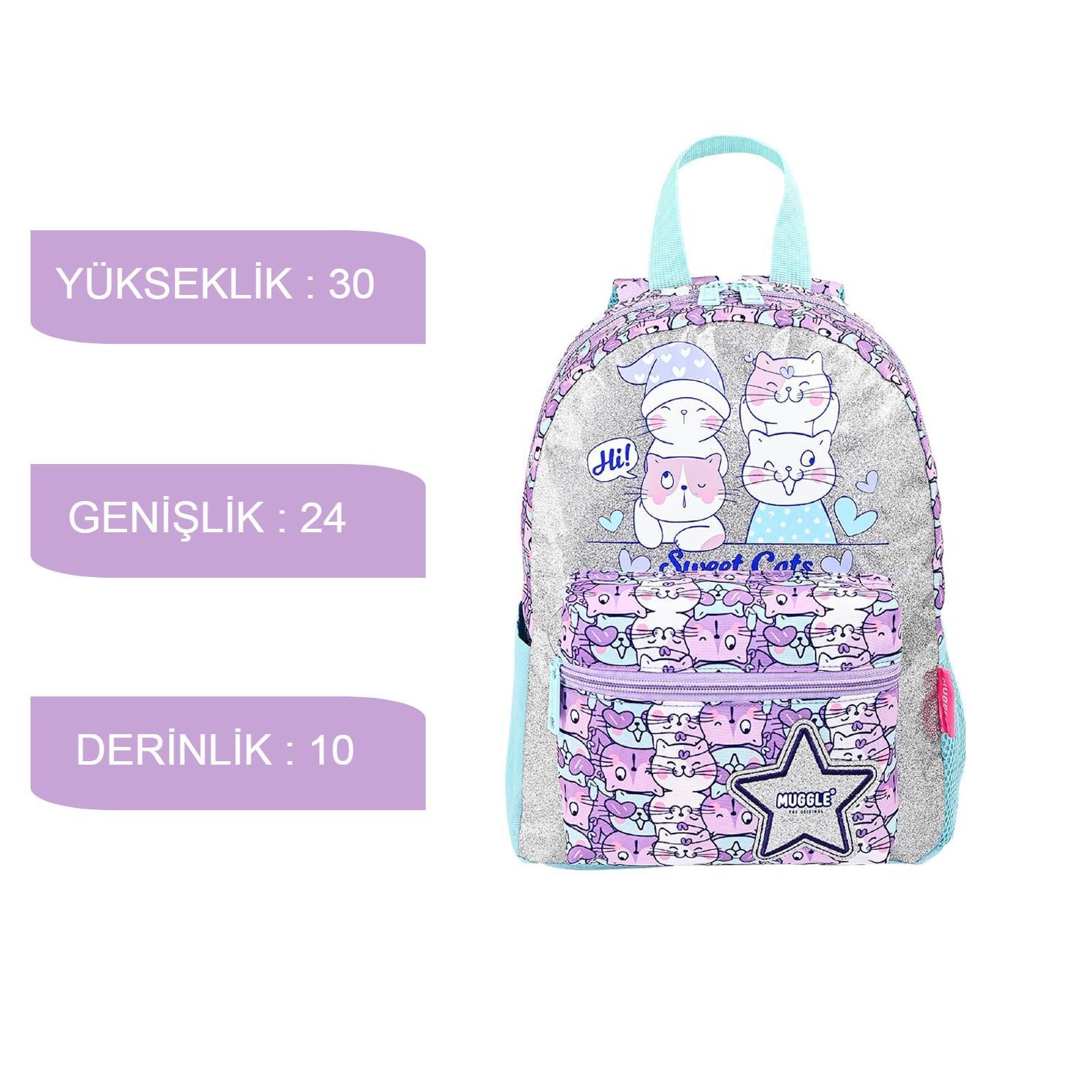 MuggleMuggle 2 Bölmeli Sweet Cats Anaokulu Sırt Çantası MU-9064
