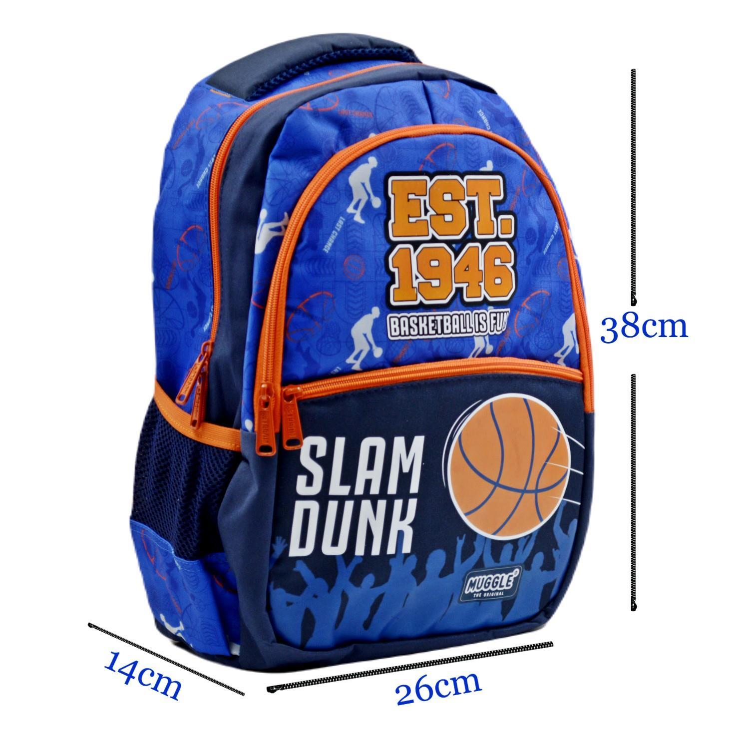 MuggleMuggle 3 Bölmeli Basket Is Fun Okul Sırt Çantası Mavi MU-9130