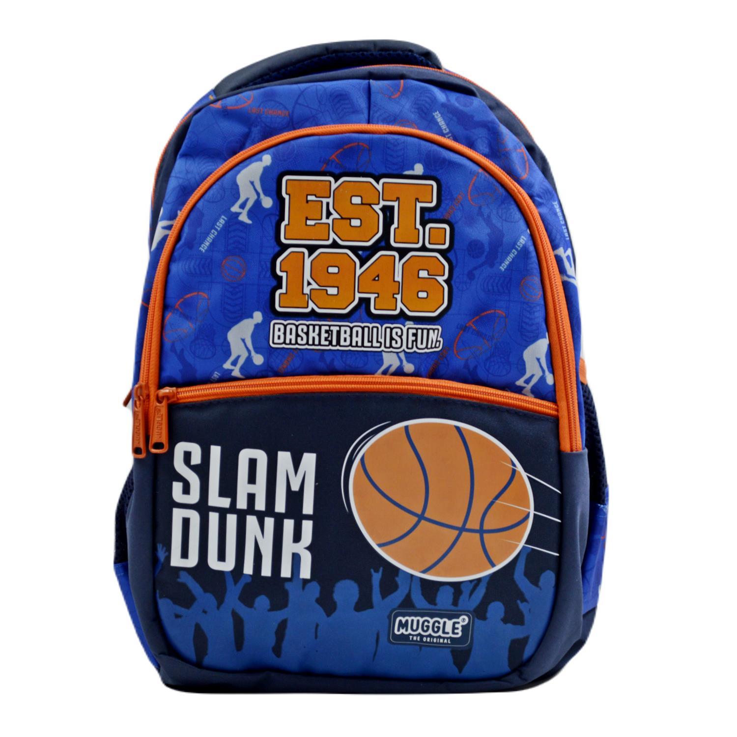 MuggleMuggle 3 Bölmeli Basket Is Fun Okul Sırt Çantası Mavi MU-9130