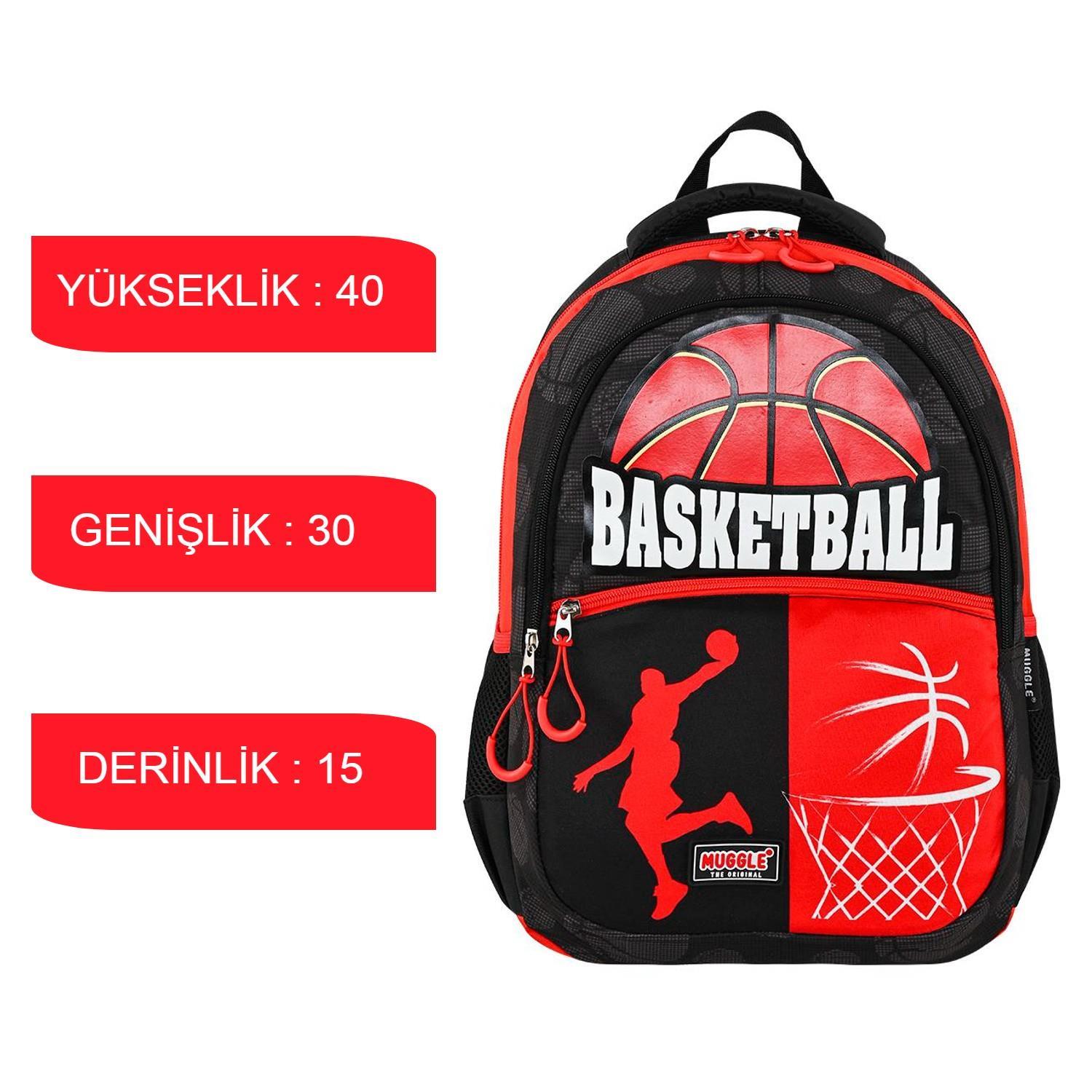 MuggleMuggle 3 Bölmeli Basketball Okul Sırt Çantası MU-9164