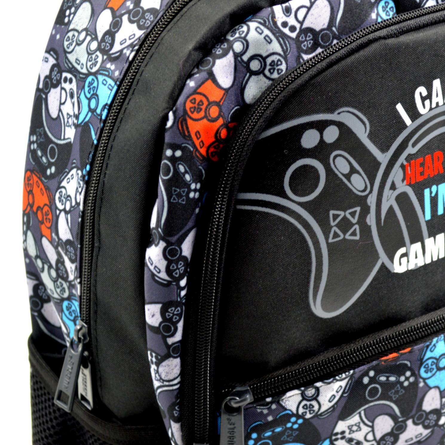 MuggleMuggle 3 Bölmeli Game Over Siyah Okul Sırt Çantası (MU-9383)