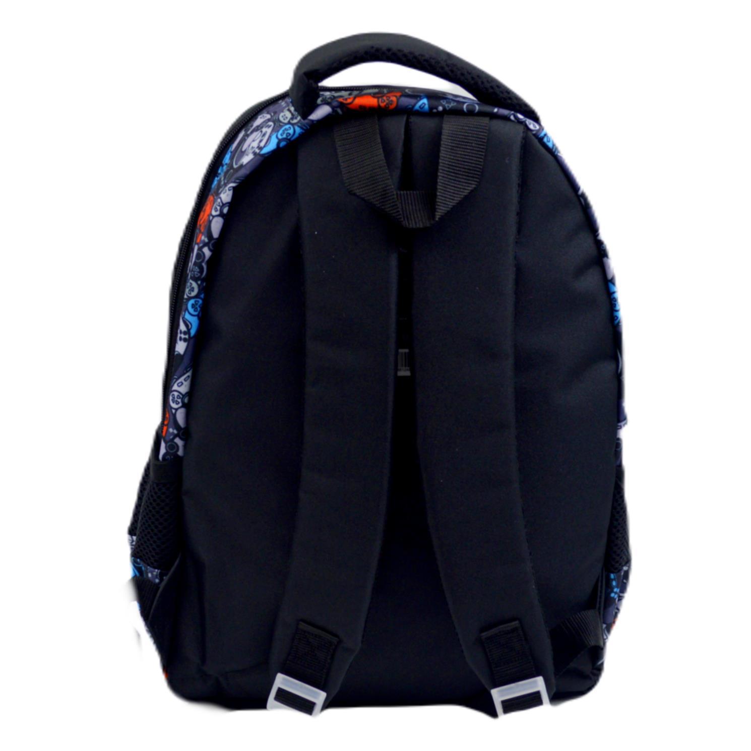 MuggleMuggle 3 Bölmeli Game Over Siyah Okul Sırt Çantası (MU-9383)