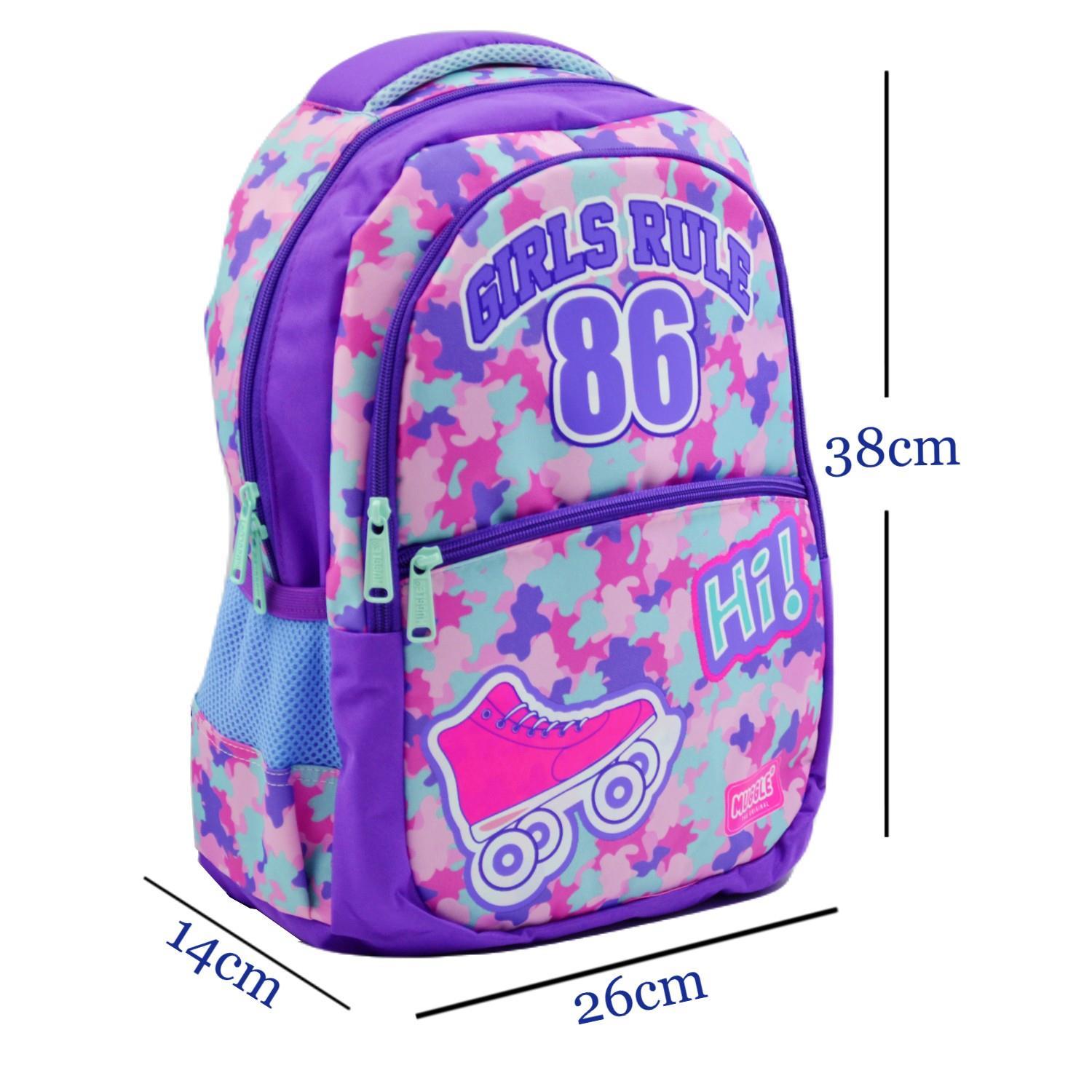 MuggleMuggle 3 Bölmeli Girls Rule Okul Sırt Çantası MU-6788