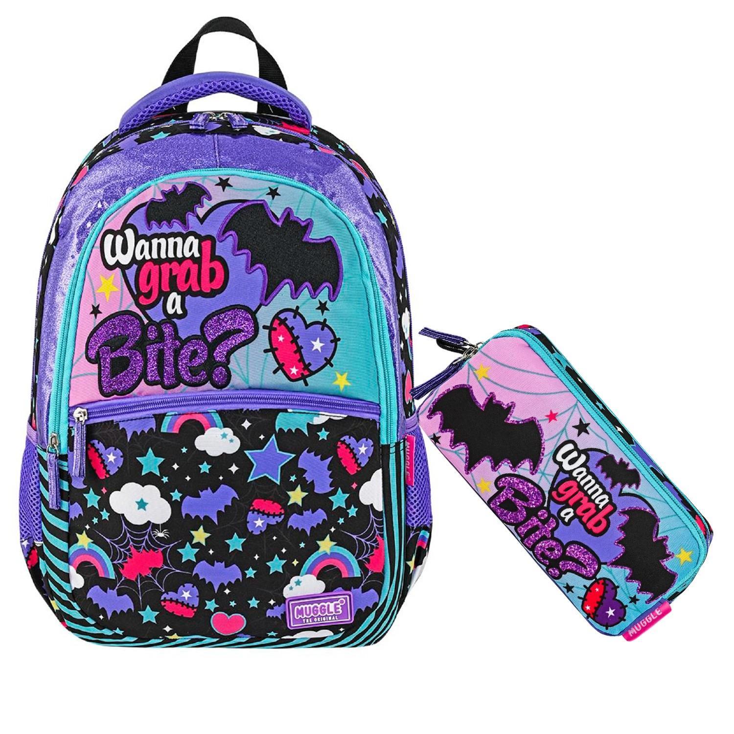 MuggleMuggle 3 Bölmeli Gotik Girl Okul Sırt Çantası+Kalemlik