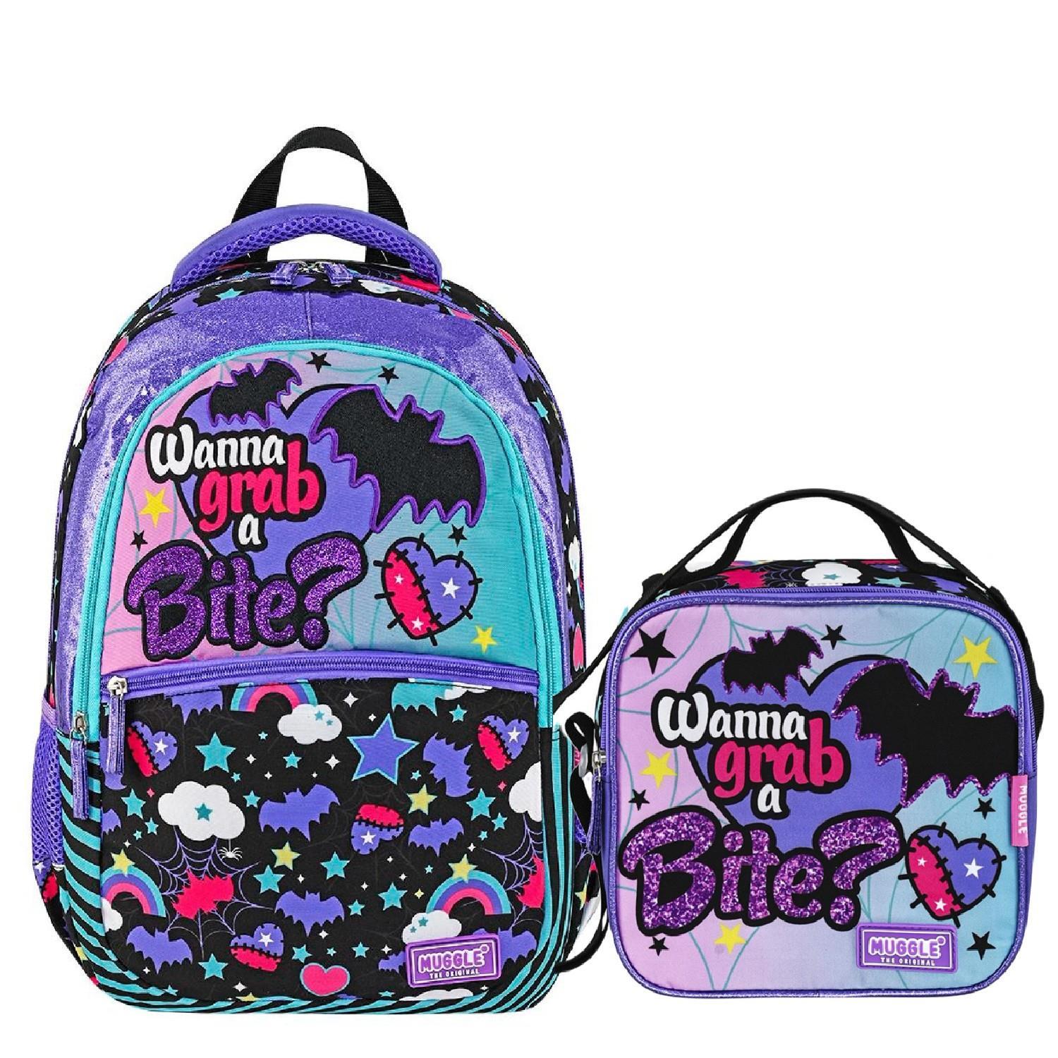 MuggleMuggle 3 Bölmeli Gotik Girl Okul Sırt Çantası+Beslenme Çantası+Kalemlik