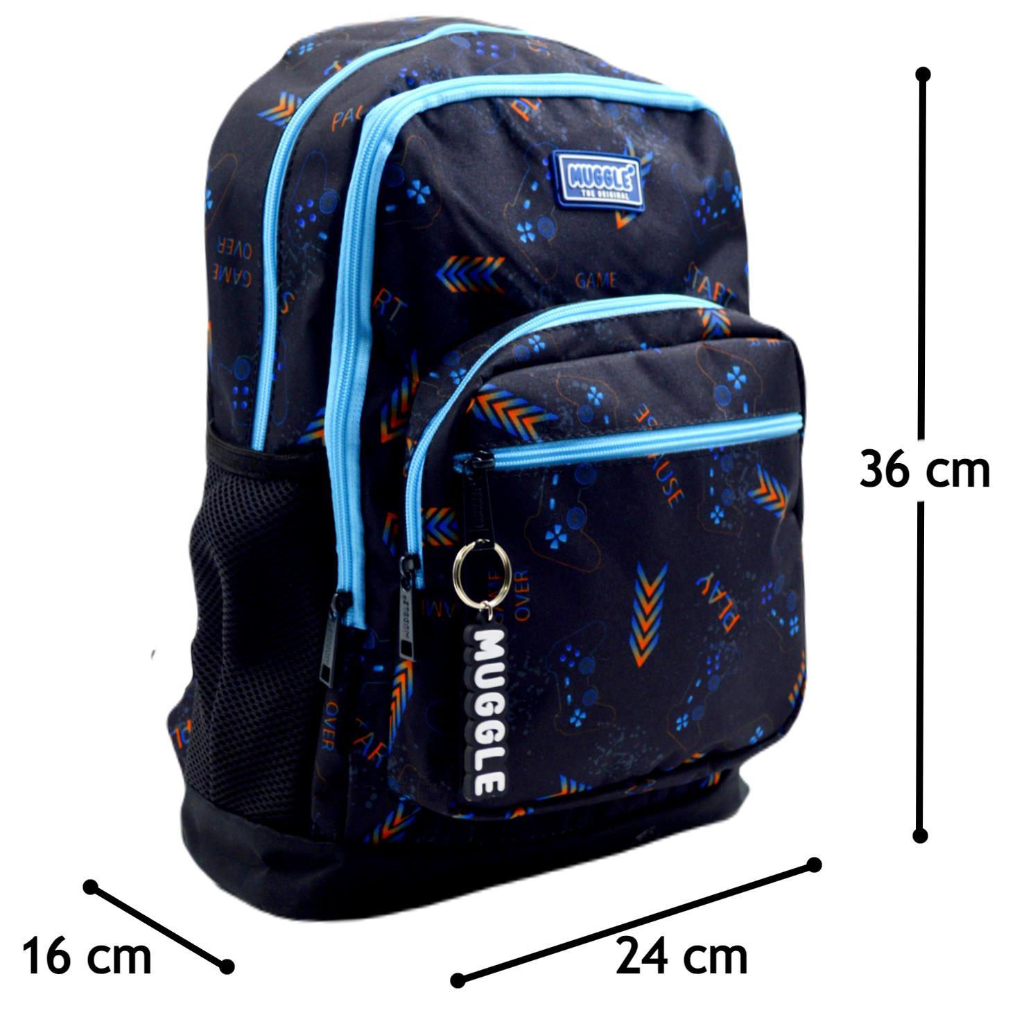 MuggleMuggle 4 Bölmeli Ot Game Over Siyah Okul Sırt Çantası (MU-0389)