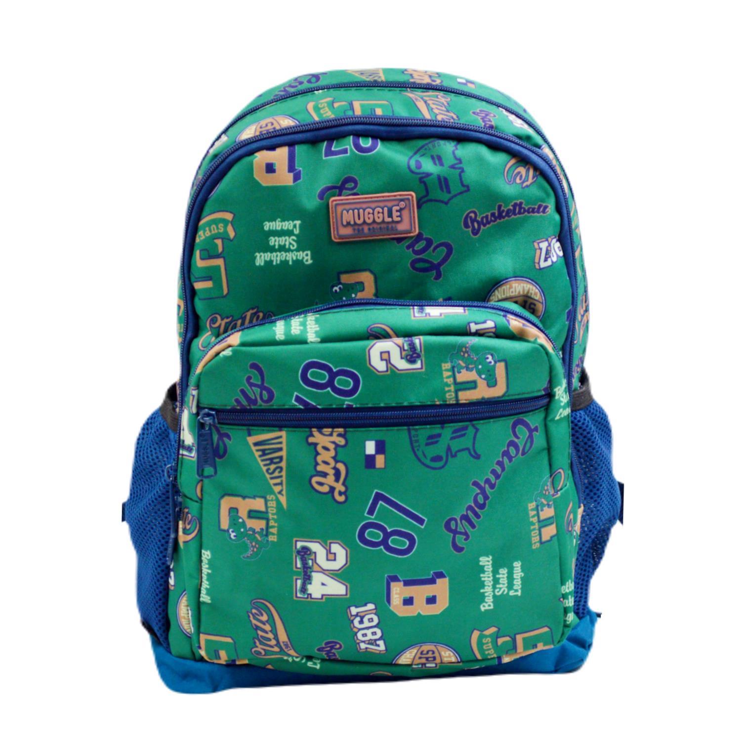 MuggleMuggle 4 Bölmeli Ot-Sport Okul Sırt Çantası Koyu Yeşil MU-0341