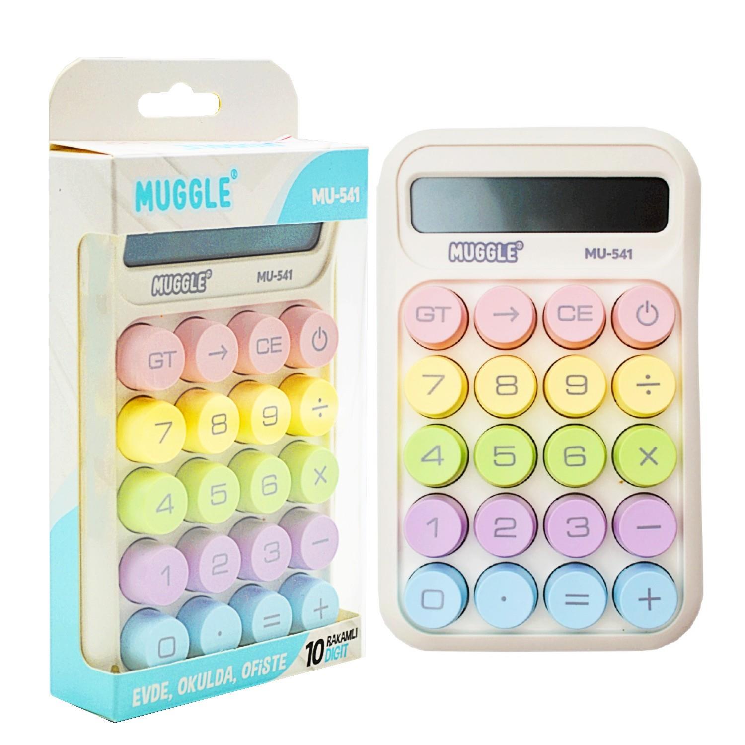 MuggleMuggle MU-541 Masaüstü 10 Haneli Pilli Hesap Makinesi Beyaz