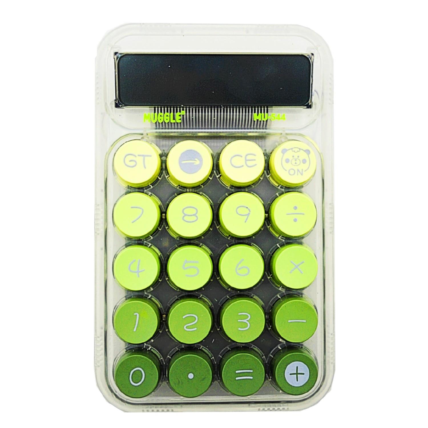 MuggleMuggle MU-544 Masaüstü 10 Haneli Pilli Hesap Makinesi Transparan Yeşil
