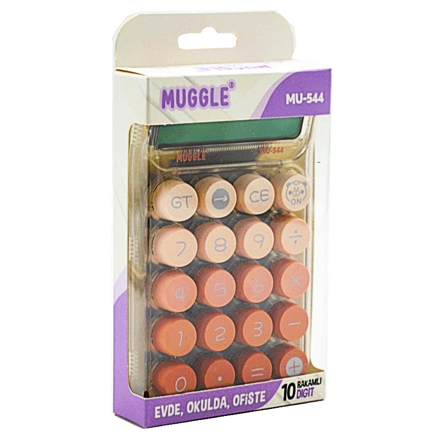 MuggleMuggle MU-544 Masaüstü 10 Haneli Pilli Hesap Makinesi Transparan Latte