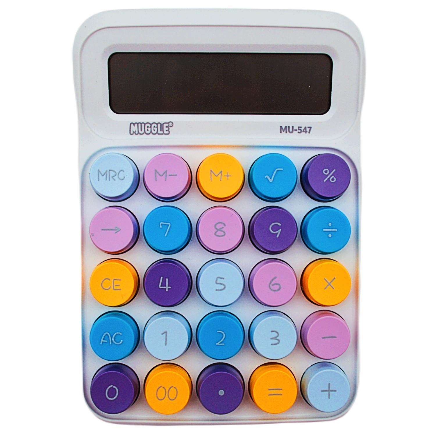 MuggleMuggle MU-547 Masaüstü 12 Haneli Pilli Hesap Makinesi Beyaz 