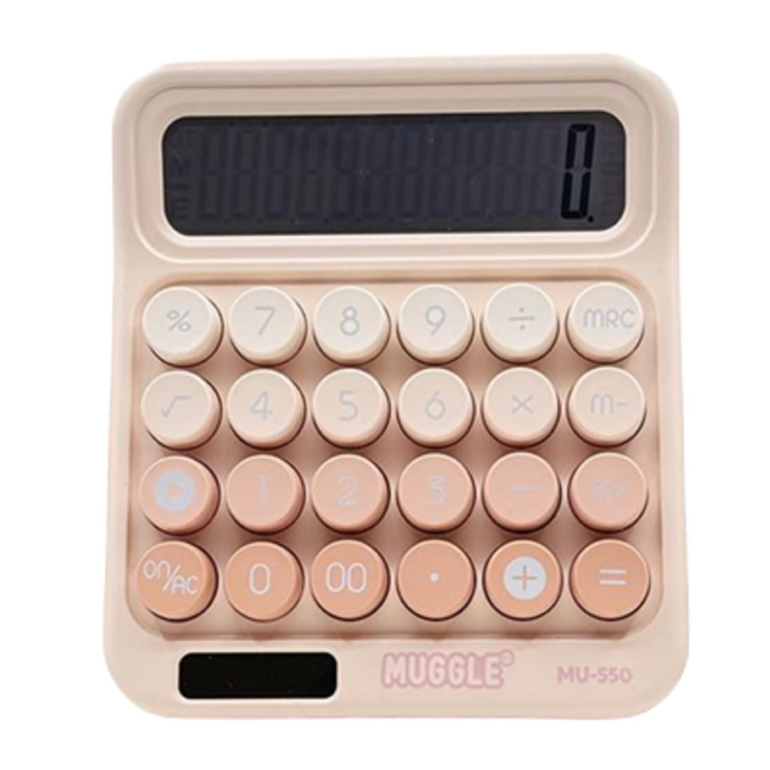 MuggleMuggle MU-550 Masaüstü 12 Haneli Pilli Hesap Makinesi Pembe