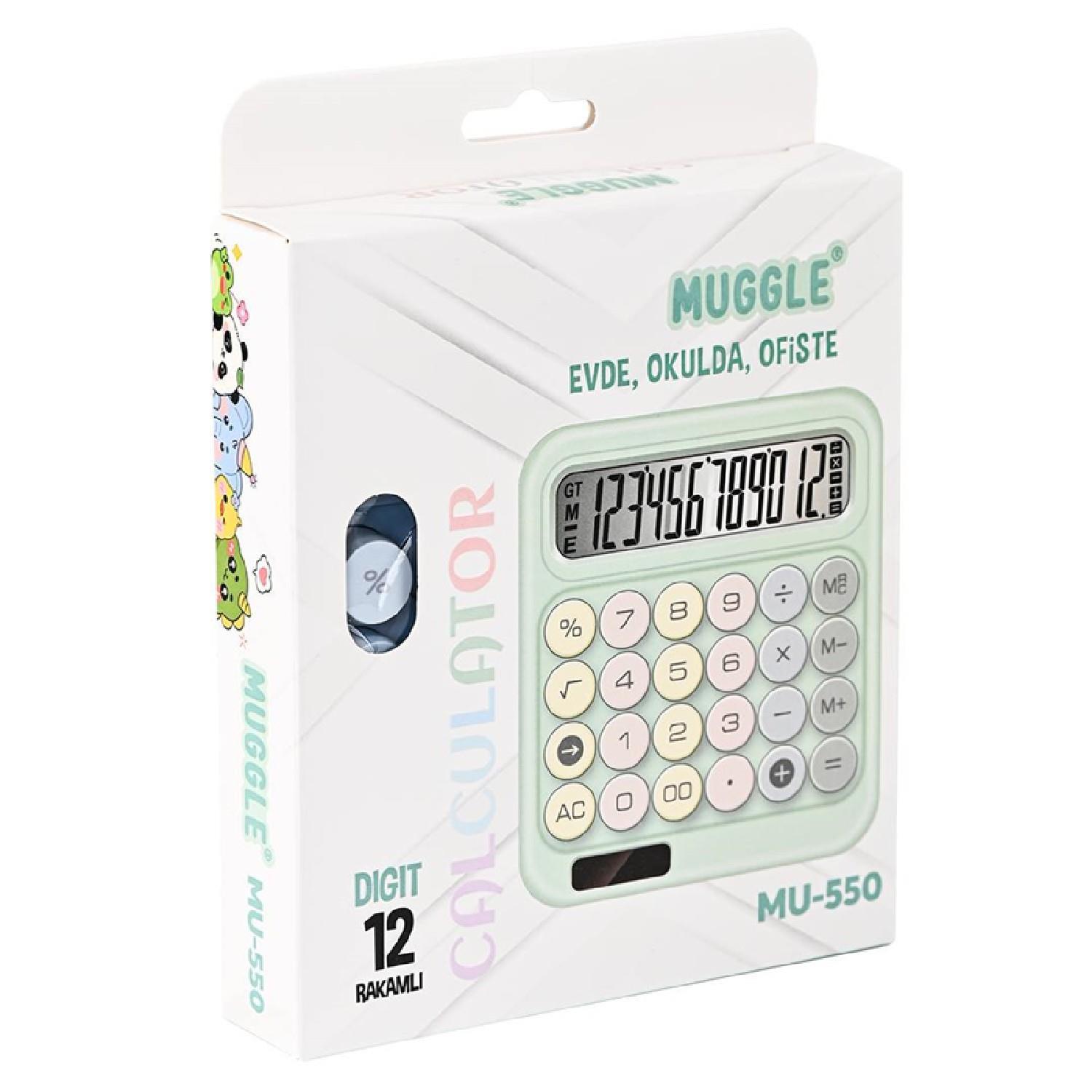 MuggleMuggle MU-550 Masaüstü 12 Haneli Pilli Hesap Makinesi Mor