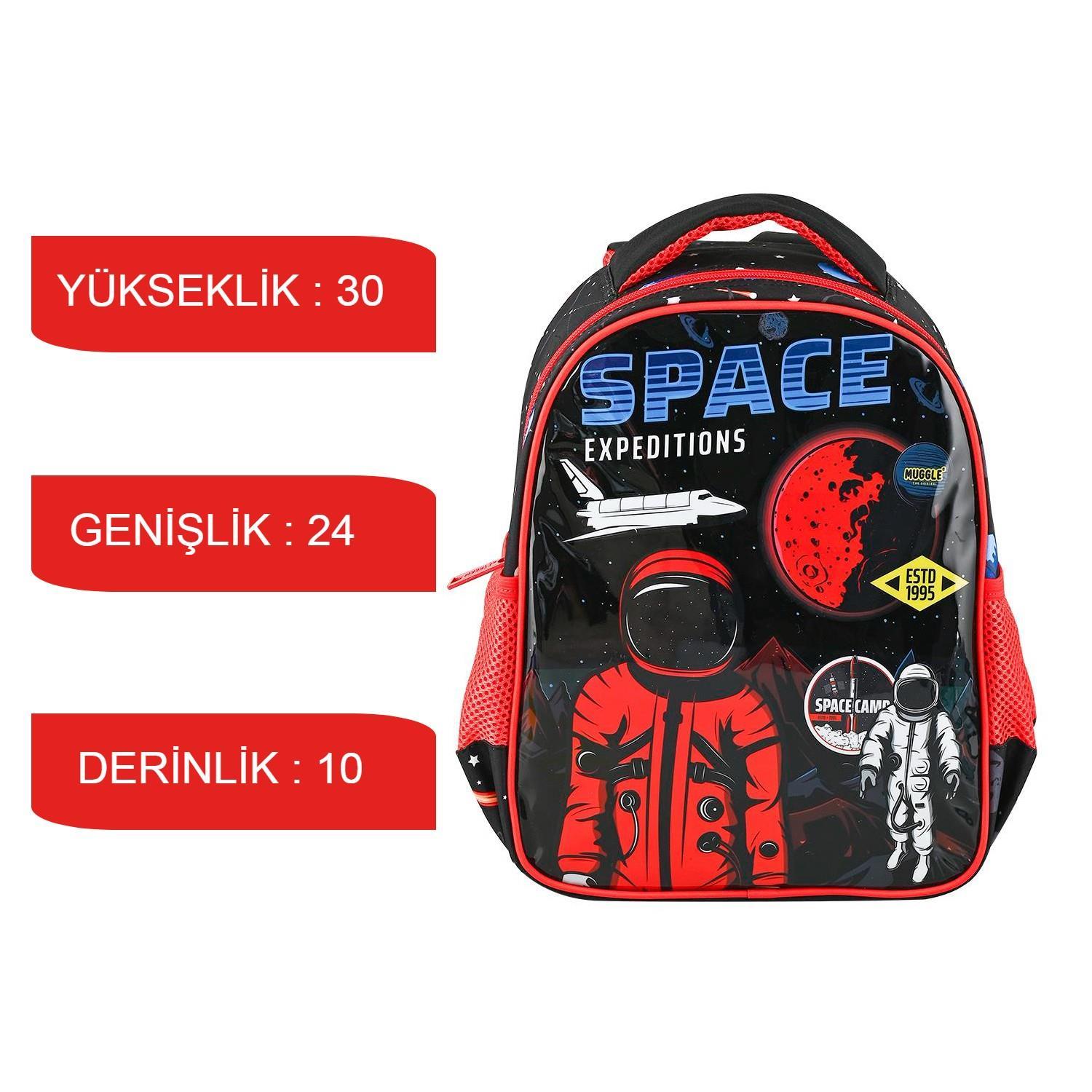 MuggleMuggle Tek Bölmeli Space Expeditions Anaokulu Sırt Çantası (MU-9133)