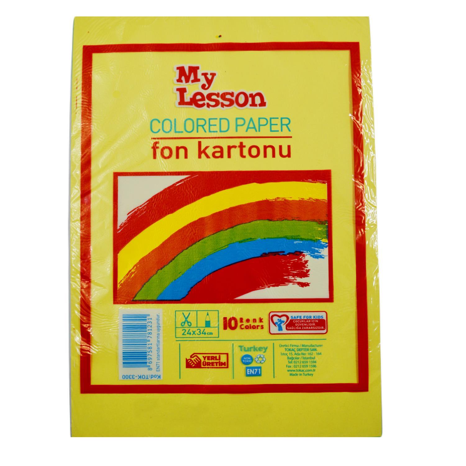 My LessonMy Lesson 24x34 10 Renk Fon Kartonu 1 Paket