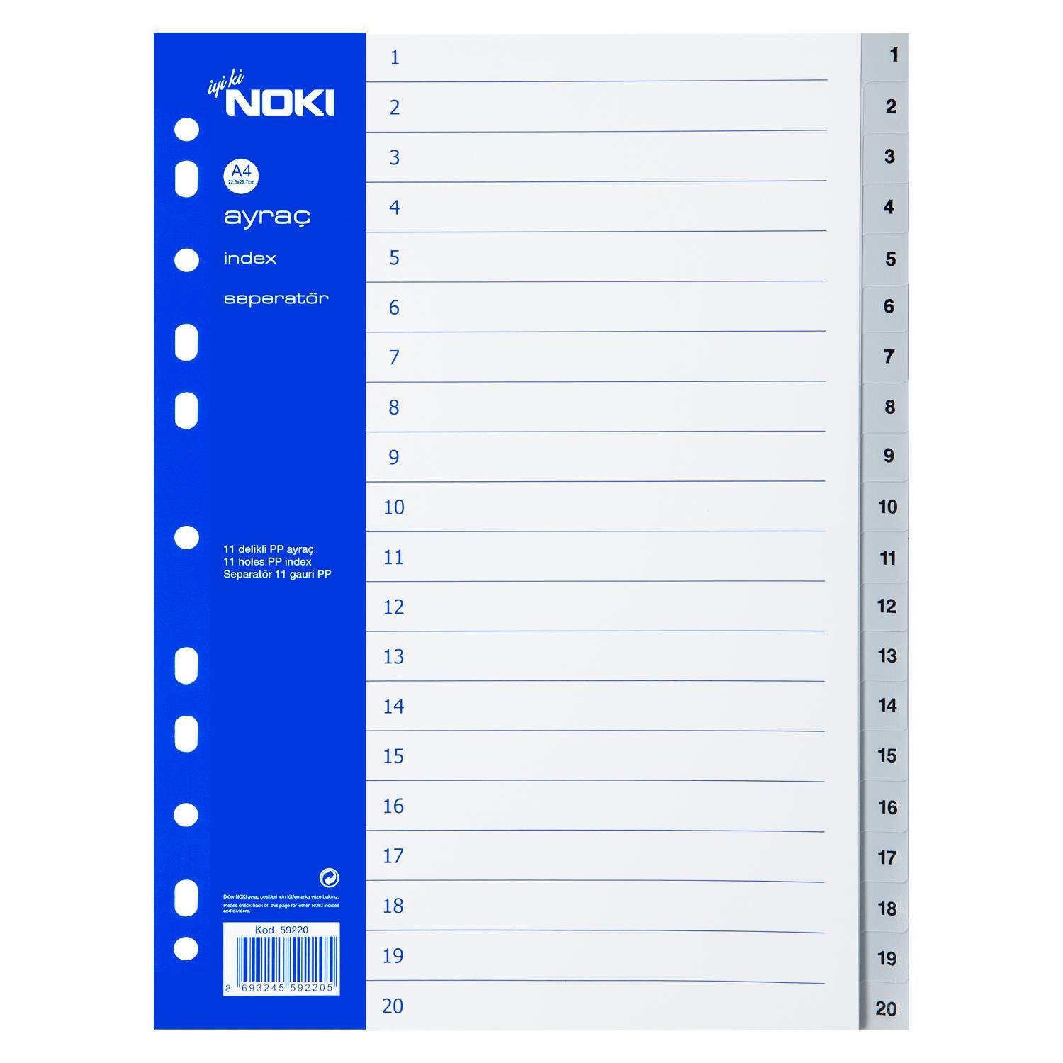 NokiNoki Ayraç 1-20 Rakamlı (59220)