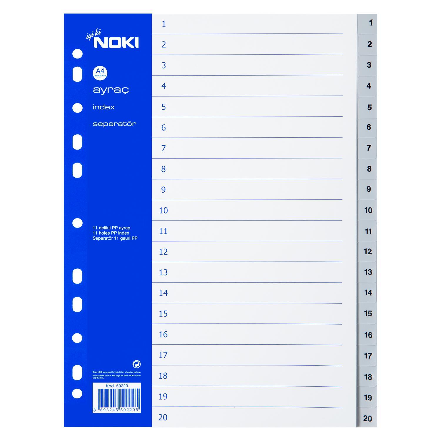 NokiNoki Ayraç 1-20 Rakamlı (59220)