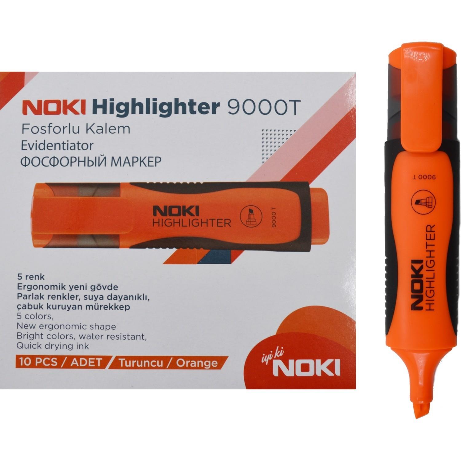 NokiNoki Fosforlu Kalem 10 Adet Turuncu