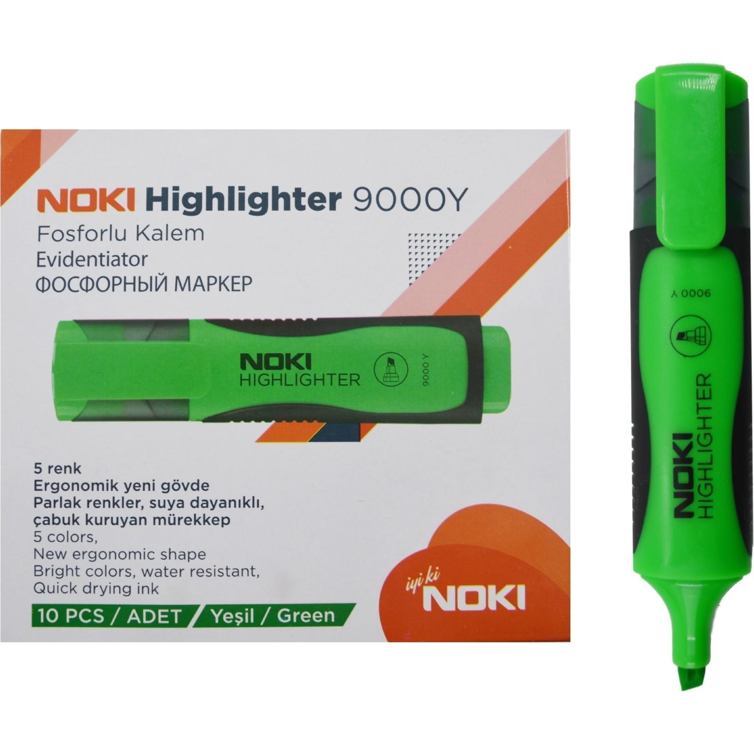 NokiNoki Fosforlu Kalem 10 Adet Yeşil