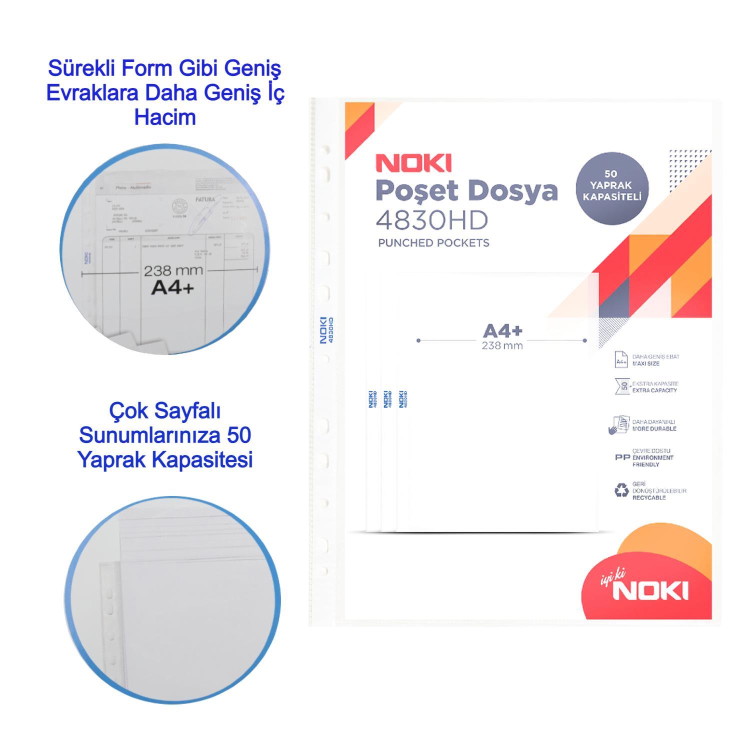 NokiNoki HD Telli Dosya Mavi 3 lü HD Poşet Dosya 10 lu ve HD 1-5 Rakam Ayraç