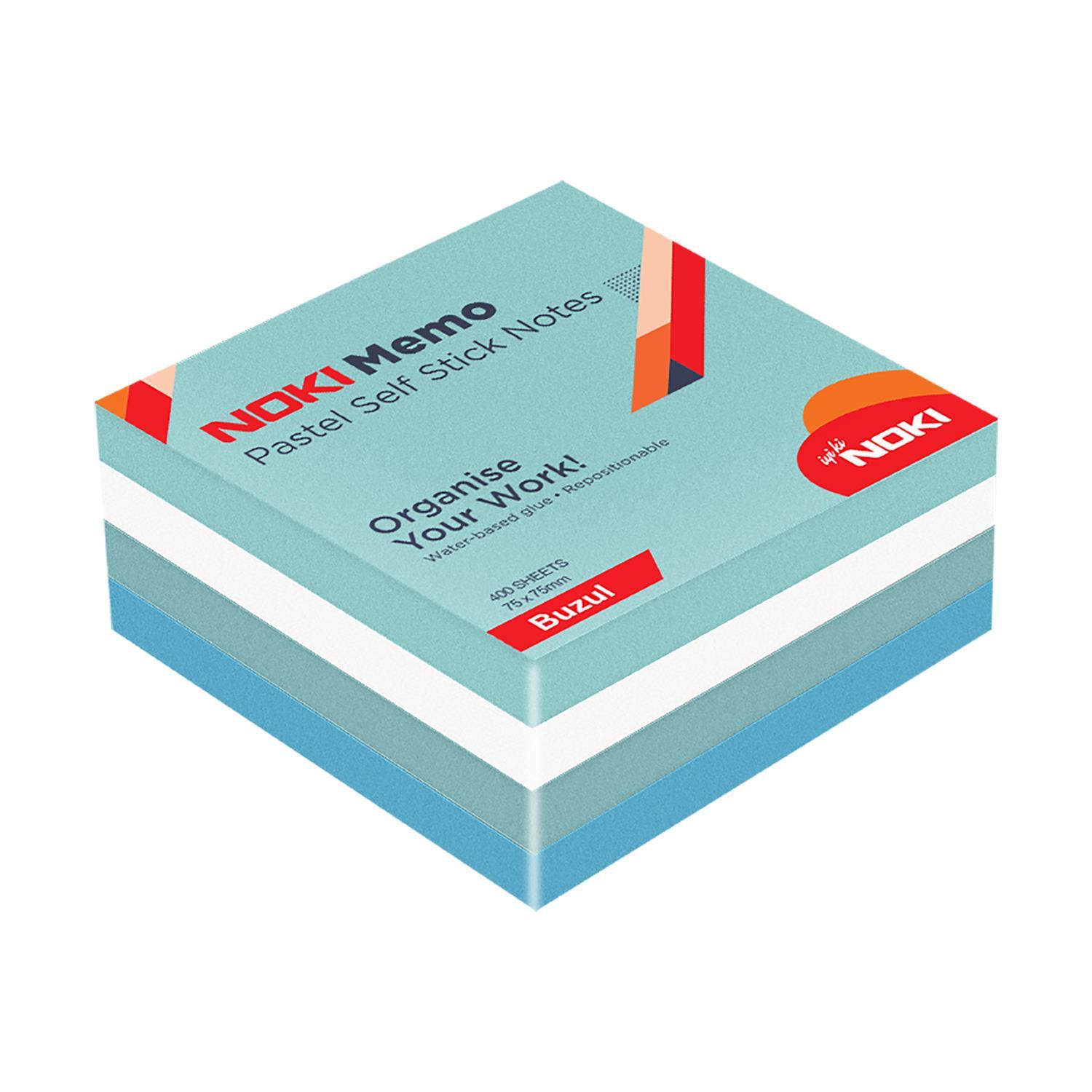 NokiNoki Memo Stick 75x75 mm 400 Yaprak Pastel Yapışkanlı Not Kağıdı
