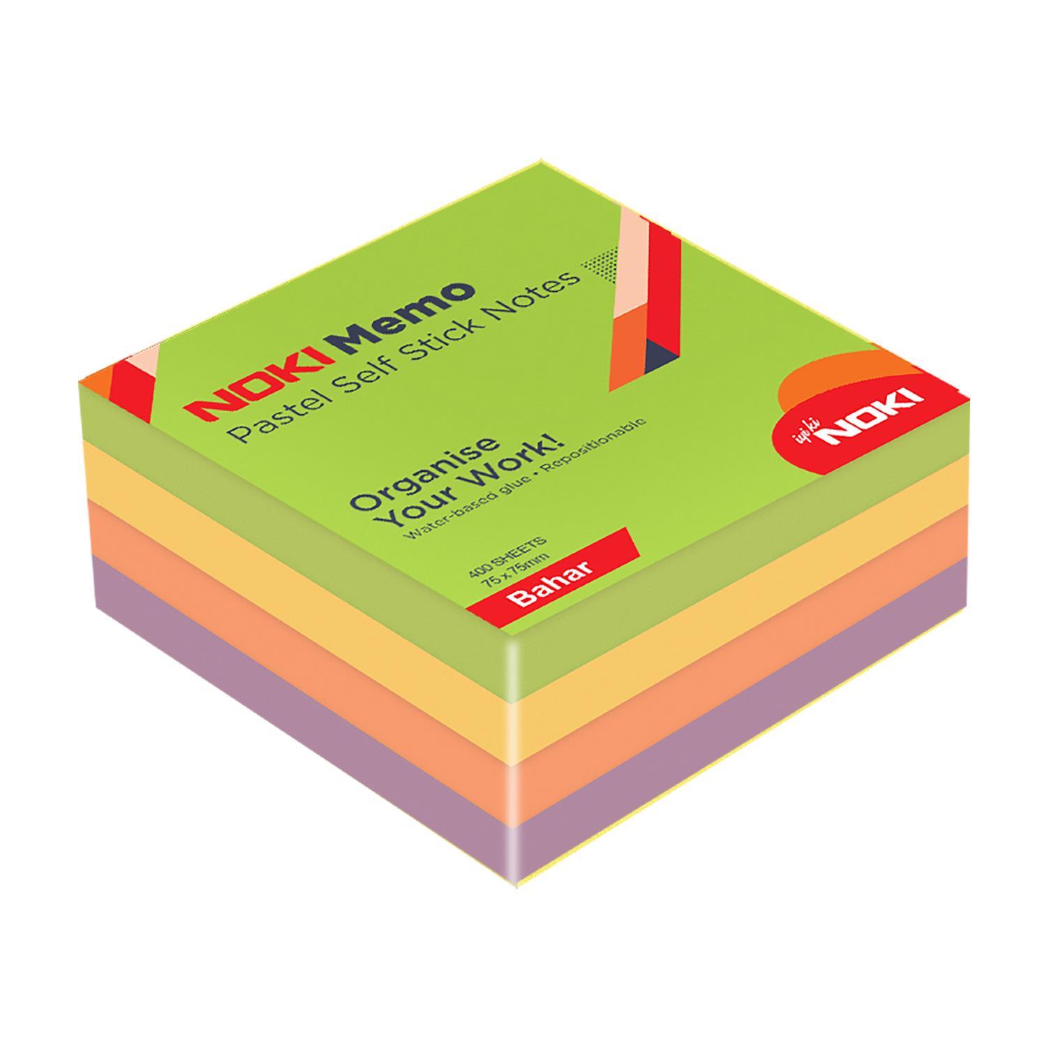 NokiNoki Memo Stick 75x75 mm 400 Yaprak Pastel Yapışkanlı Not Kağıdı