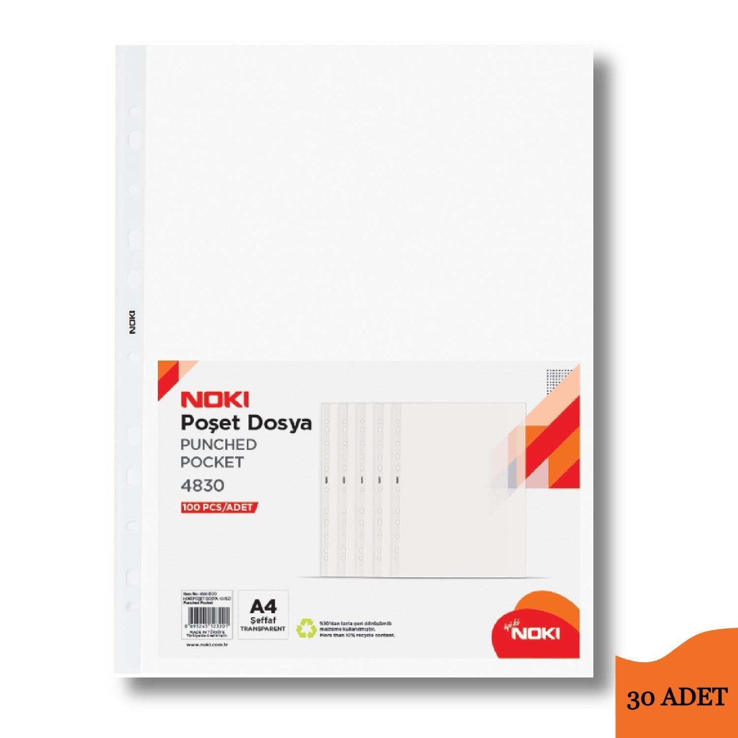 NokiNoki Poşet Dosya Eco A4 100 lü 30 Paket (1 Koli)