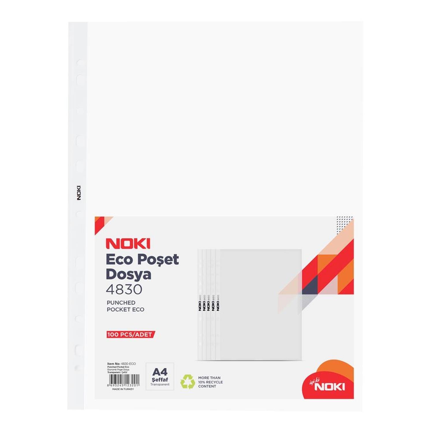 NokiNoki Telli Dosya Eco A4 4828 Mavi 50 Li + Noki Poşet Dosya Eco A4 100 Lü Paket