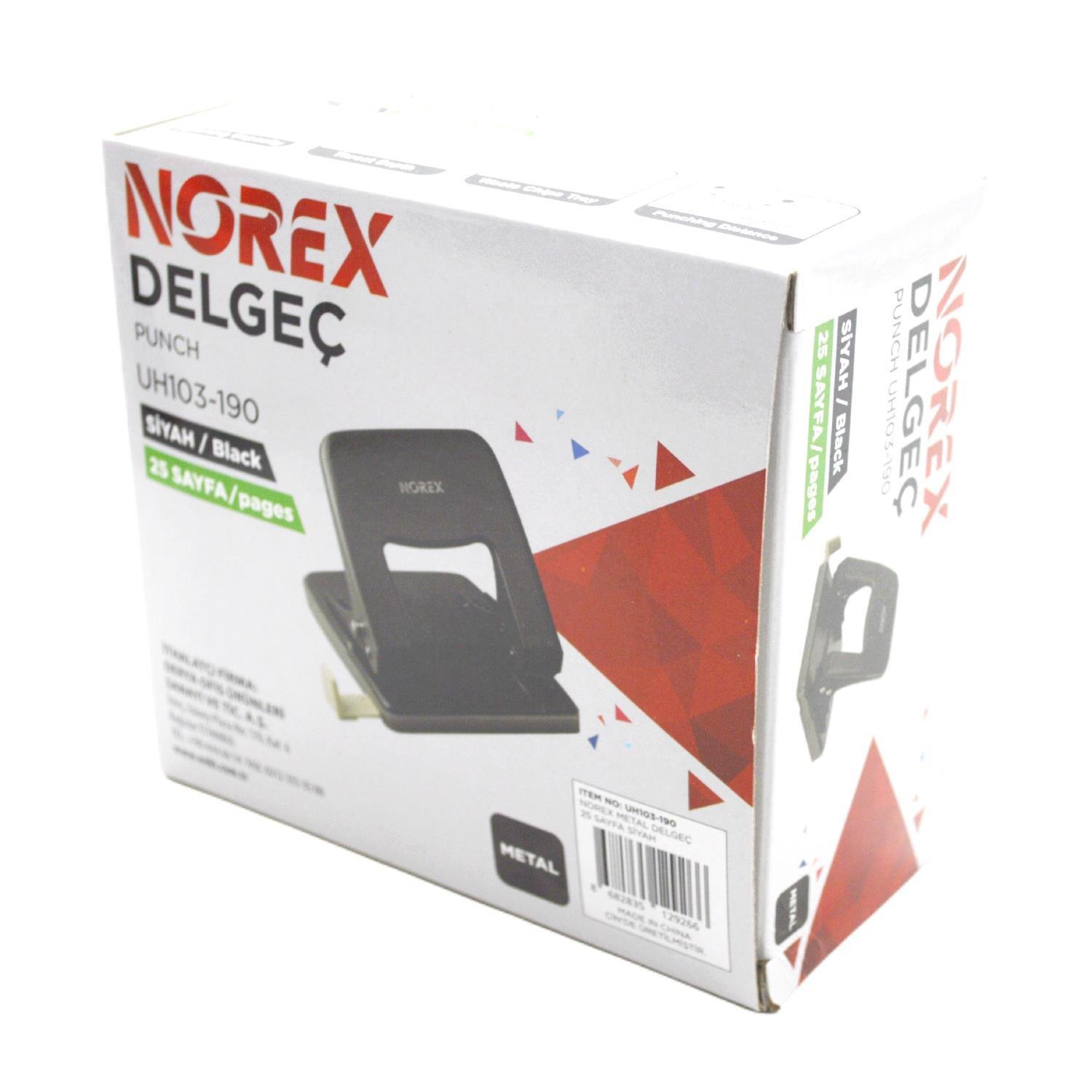 NorexNorex Metal Delgeç 25 Sayfa Kapasiteli Siyah UH103-190