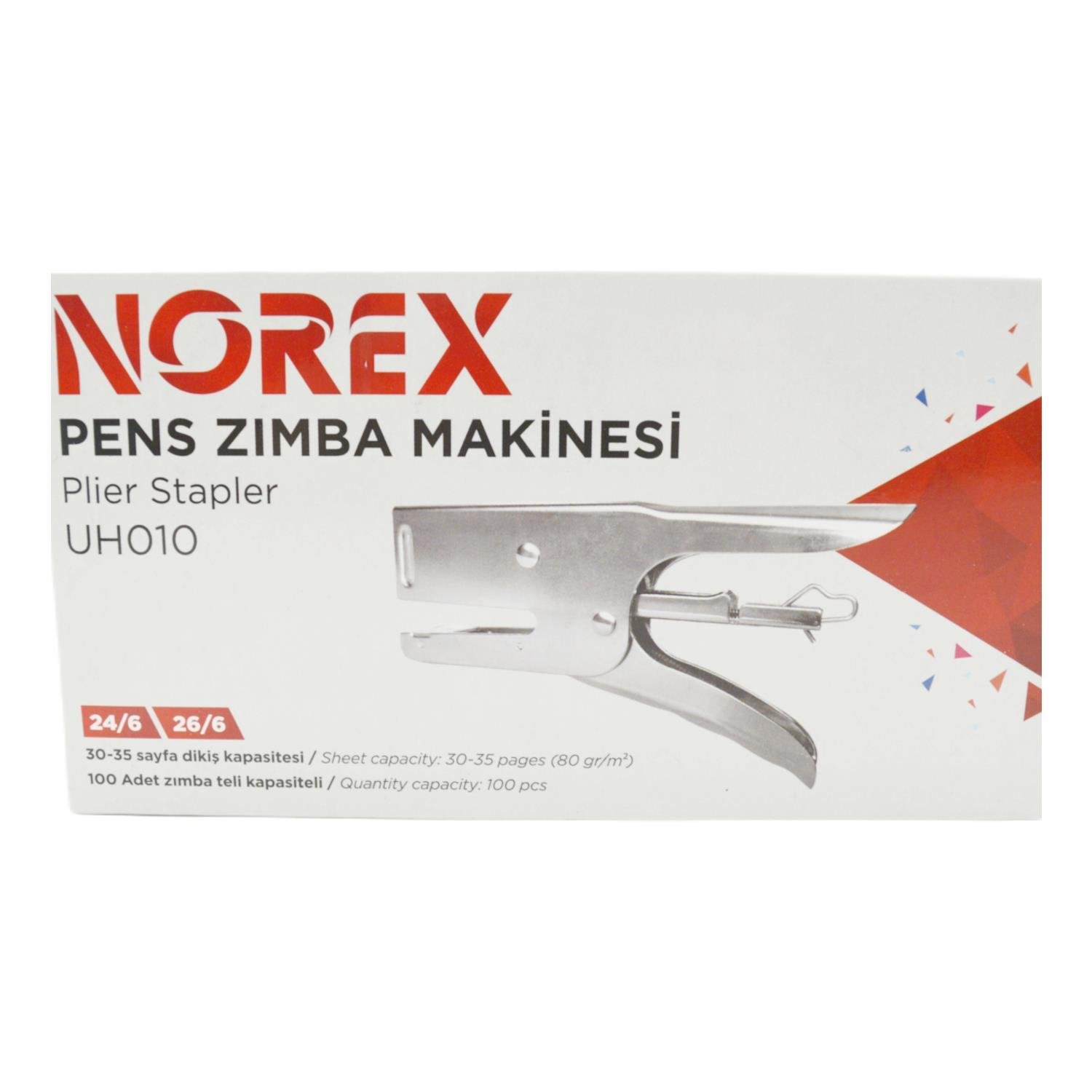 NorexNorex Metal Pens Tipi Zımba Makinesi 24/6-26/6 30-35 Sayfa Kapasiteli UH010
