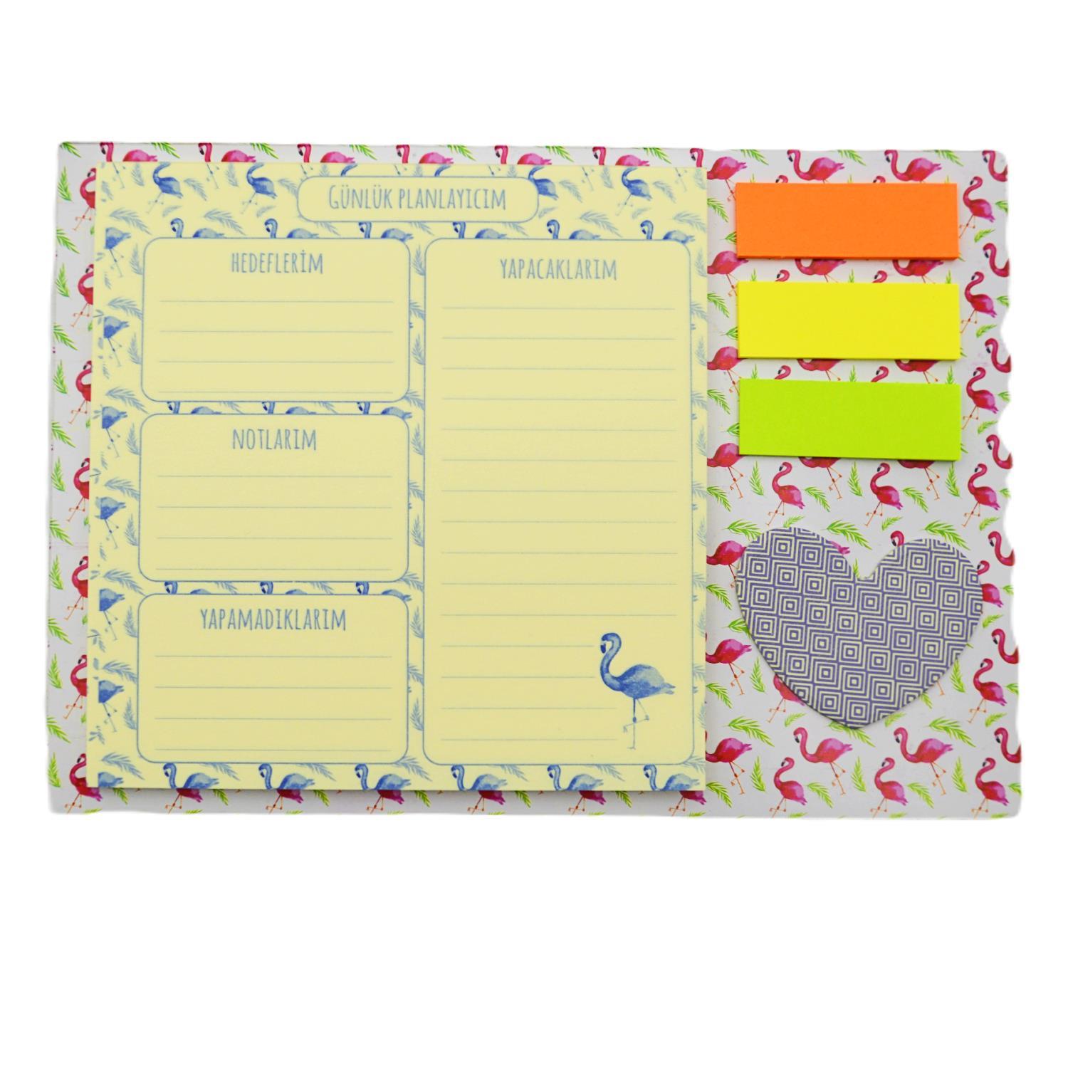 NOTYAZNot Yaz 135x135 mm 40 Yaprak Flamingo Desenli Günlük Planlayıcı (MP-6137)