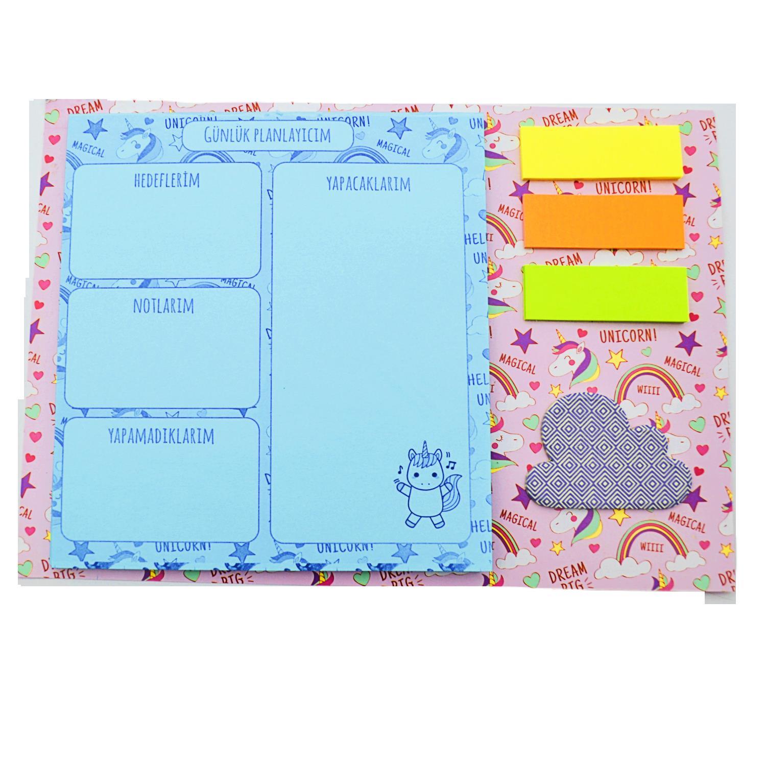 NOTYAZNot Yaz 135x135 mm 40 Yaprak Unicorn Desenli Günlük Planlayıcı (MP-6151)