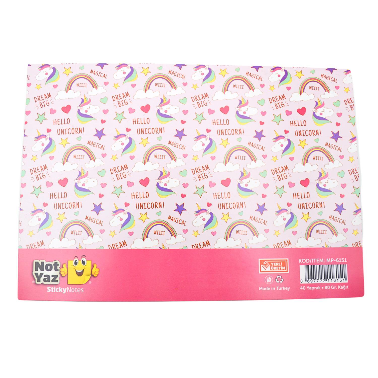 NOTYAZNot Yaz 135x135 mm 40 Yaprak Unicorn Desenli Günlük Planlayıcı (MP-6151)