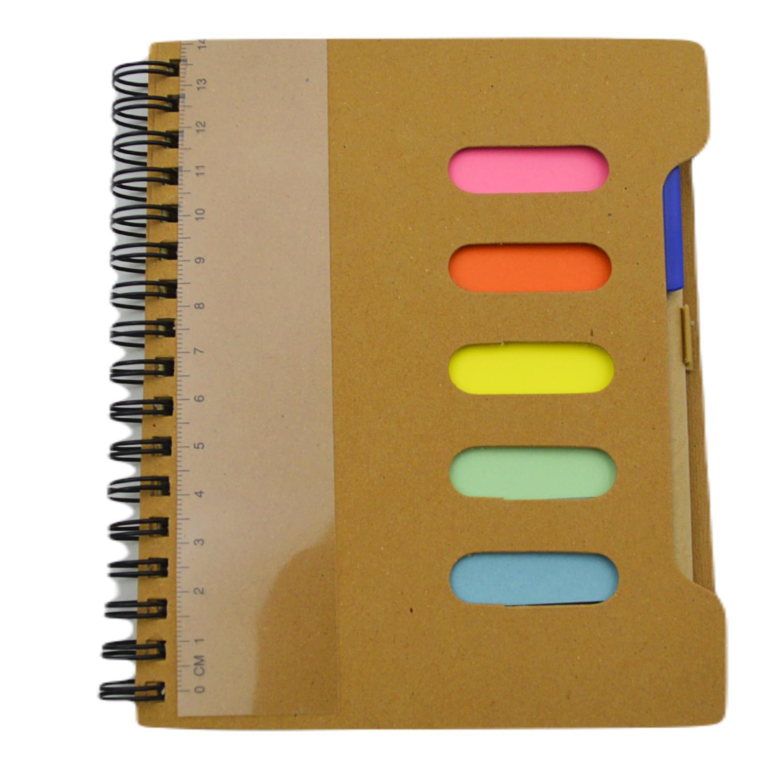 NOTYAZNot Yaz 14x10 80 Yaprak Tükenmez Kalem+5 Renk Kağıt Ayraç Bloknot Çizgili (FN-0509)