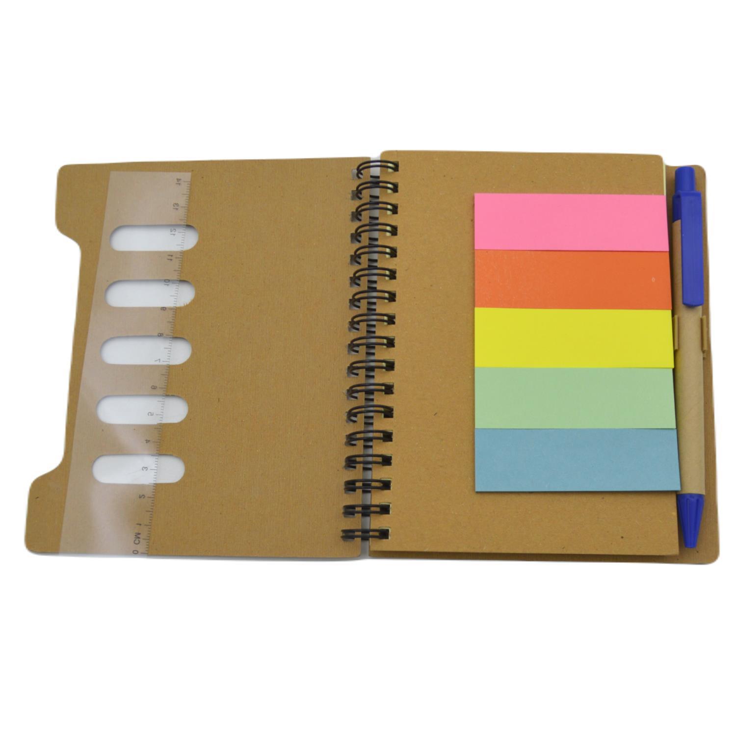 NOTYAZNot Yaz 14x10 80 Yaprak Tükenmez Kalem+5 Renk Kağıt Ayraç Bloknot Çizgili (FN-0509)