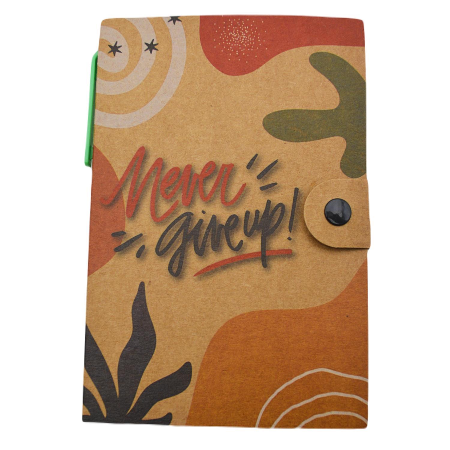 NOTYAZNotYaz 100x150 Never Give Up 50 Yaprak Kilitli Kraft Bloknot (KB-1742)