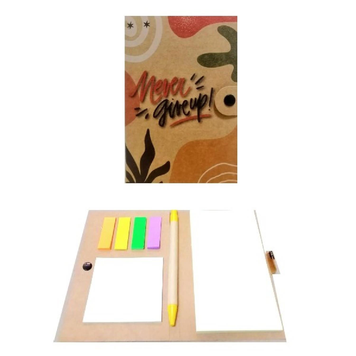 NOTYAZNotYaz 100x150 Never Give Up 50 Yaprak Kilitli Kraft Bloknot (KB-1742)