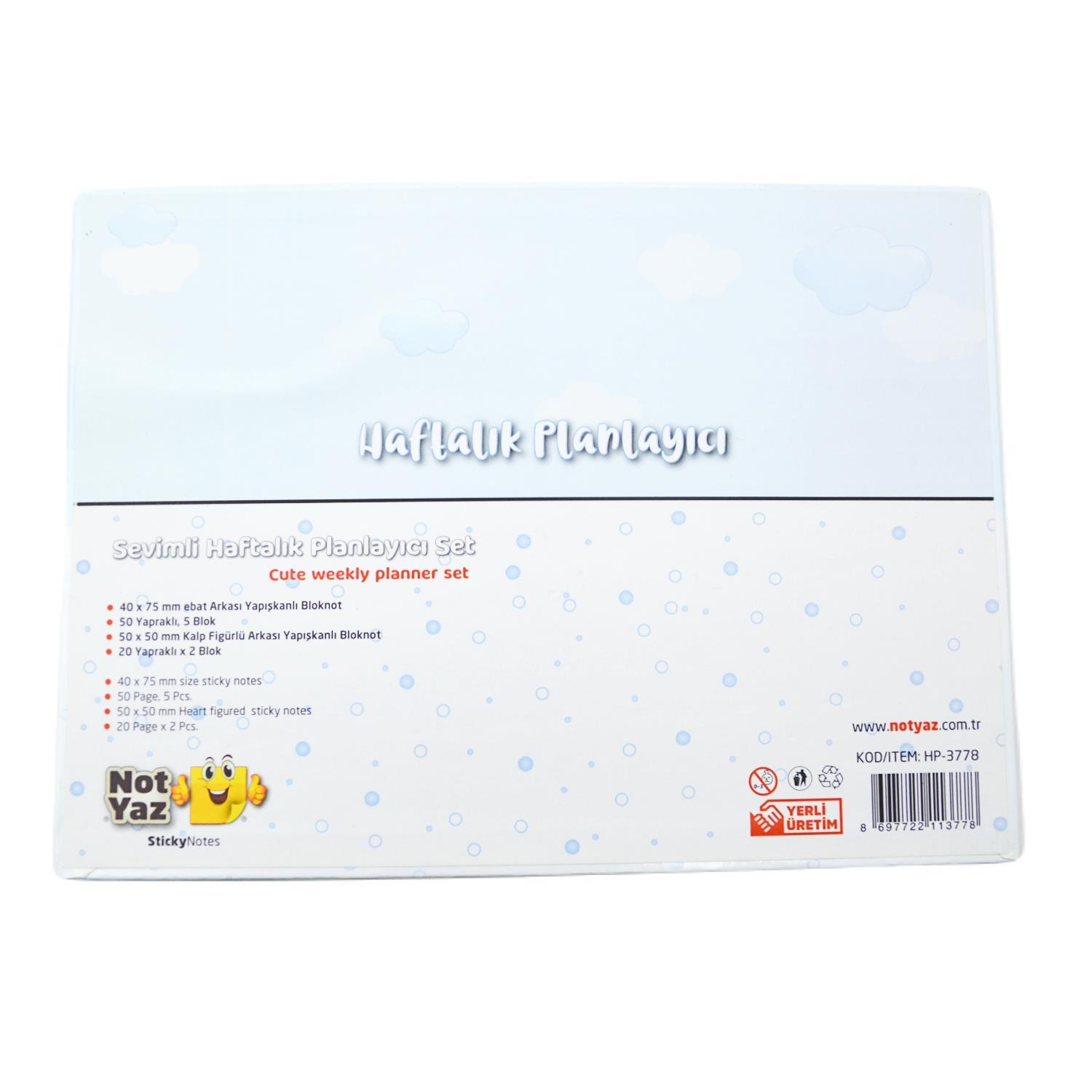 NOTYAZNotYaz 22x30 50 Yaprak 5 Blok Haftalık Planlayıcı Sevimli Orman Hayvanları (Fil-Zürafa-Tilki-Tavşan) (HP-3778)